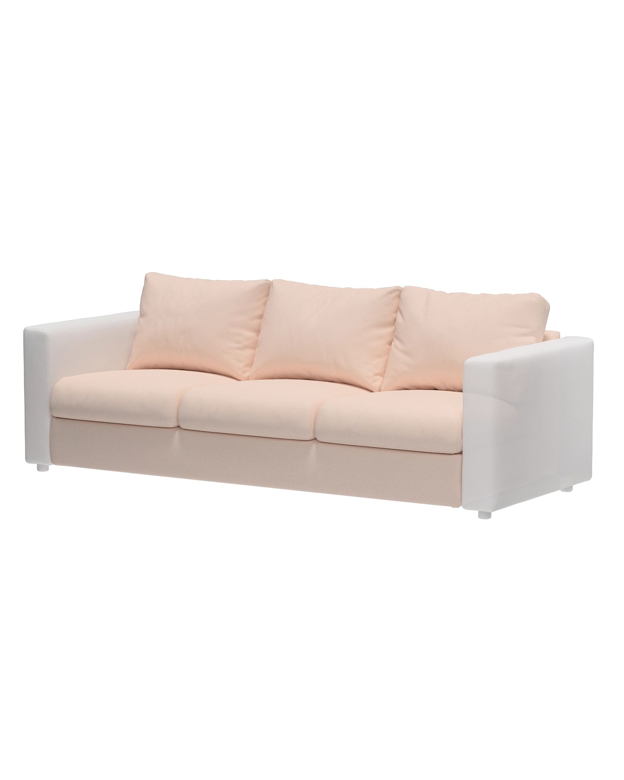 Cover for the non-convertible 3-seater Vimle section product colour pink fabric structured