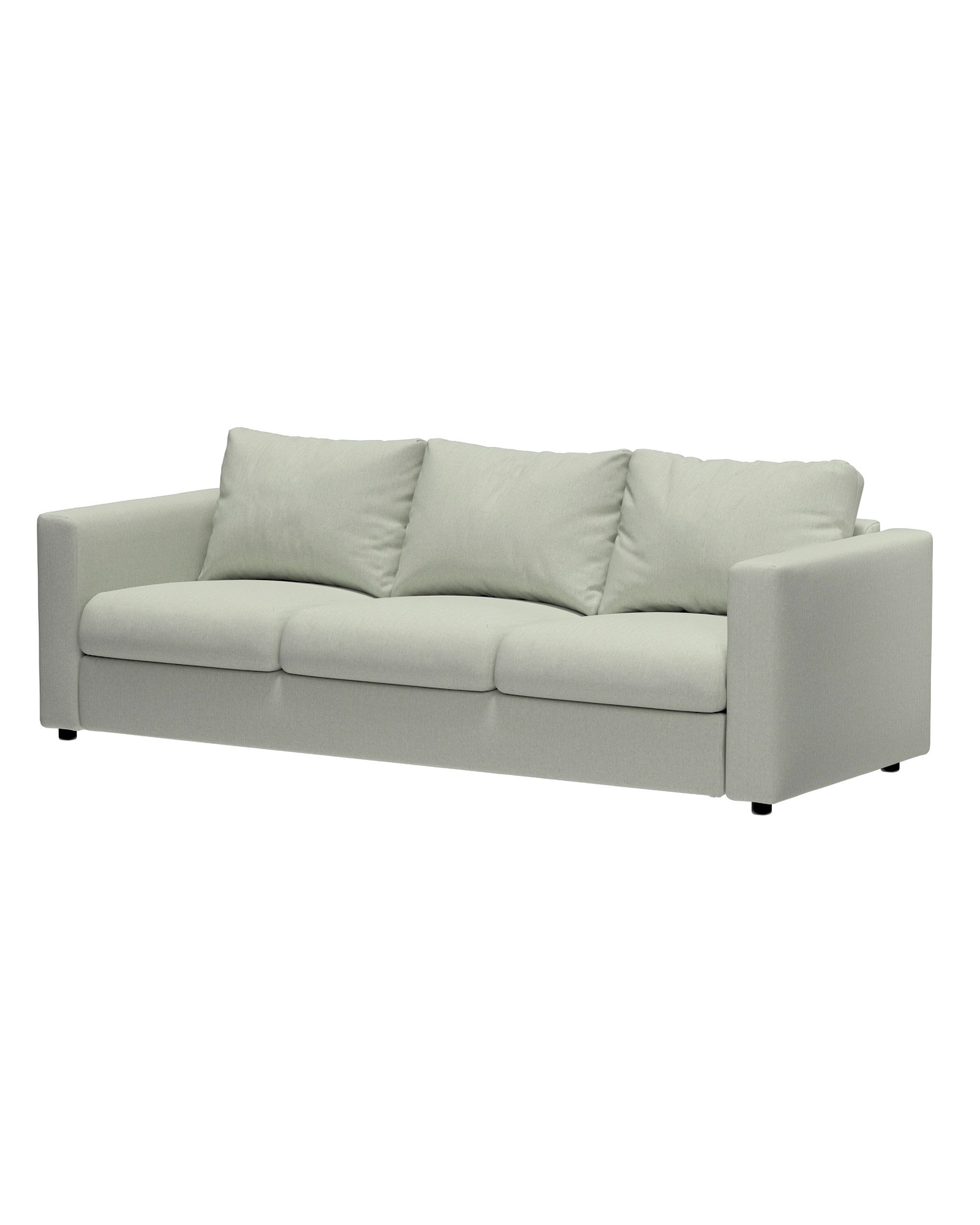 Cover for the non-convertible 3-seater Vimle section product colour blue fabric structured (hover)