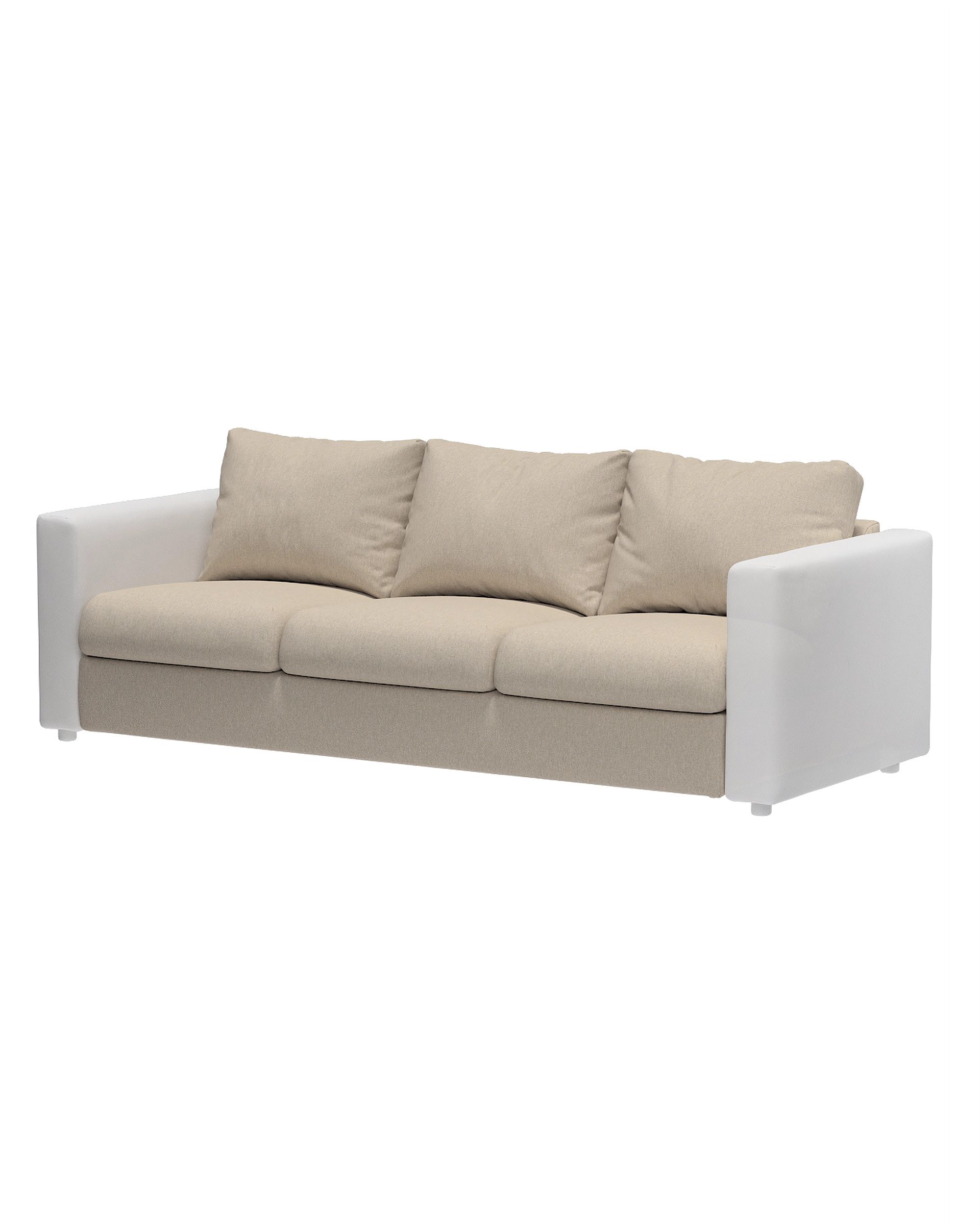 Cover for the non-convertible 3-seater Vimle section product colour beige fabric structured