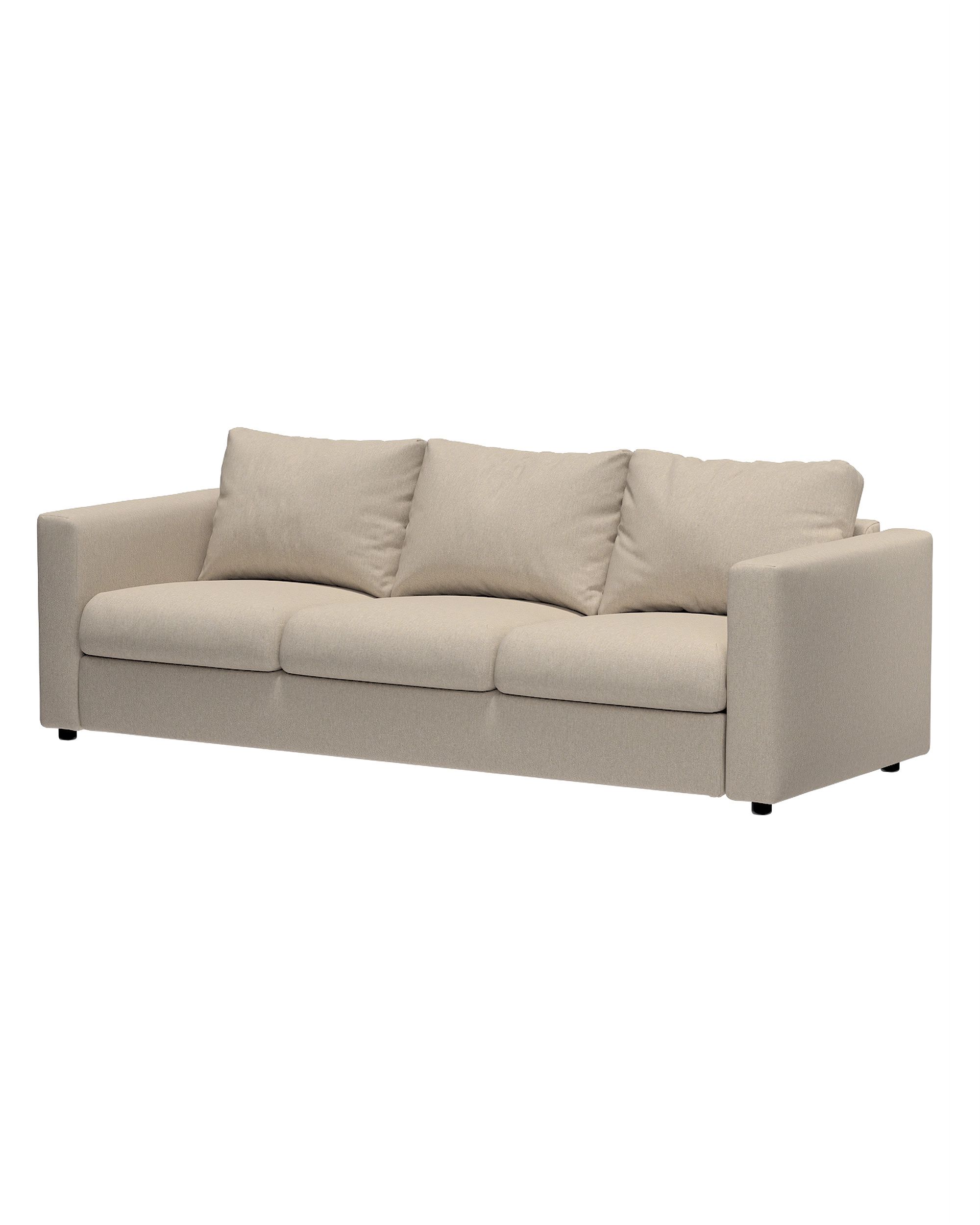 Cover for the non-convertible 3-seater Vimle section product colour beige fabric structured (hover)