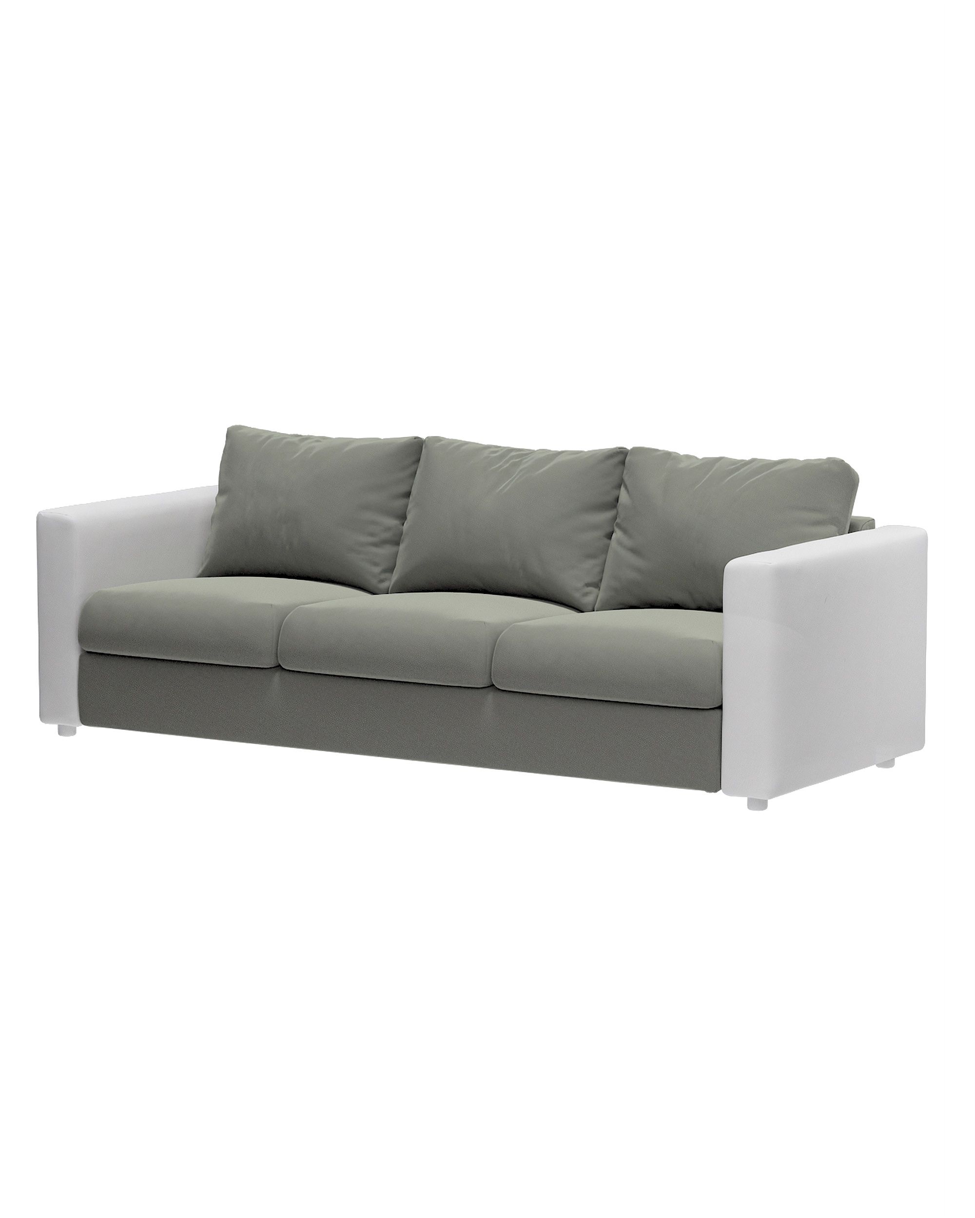 Cover for the non-convertible 3-seater Vimle section product colour grey fabric gloss, velvet