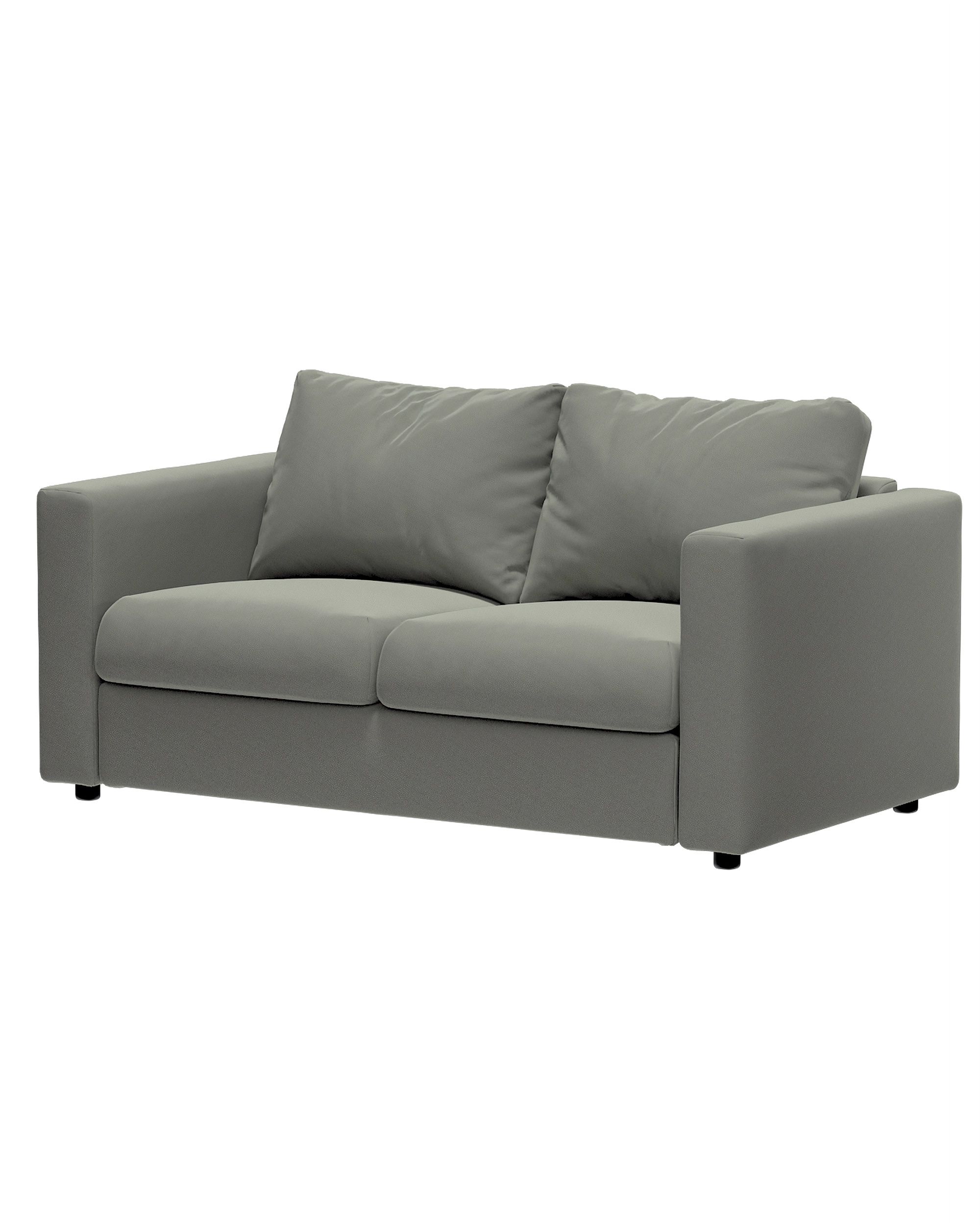 Cover for 2-seater section Vimle product colour grey fabric gloss, velvet (hover)