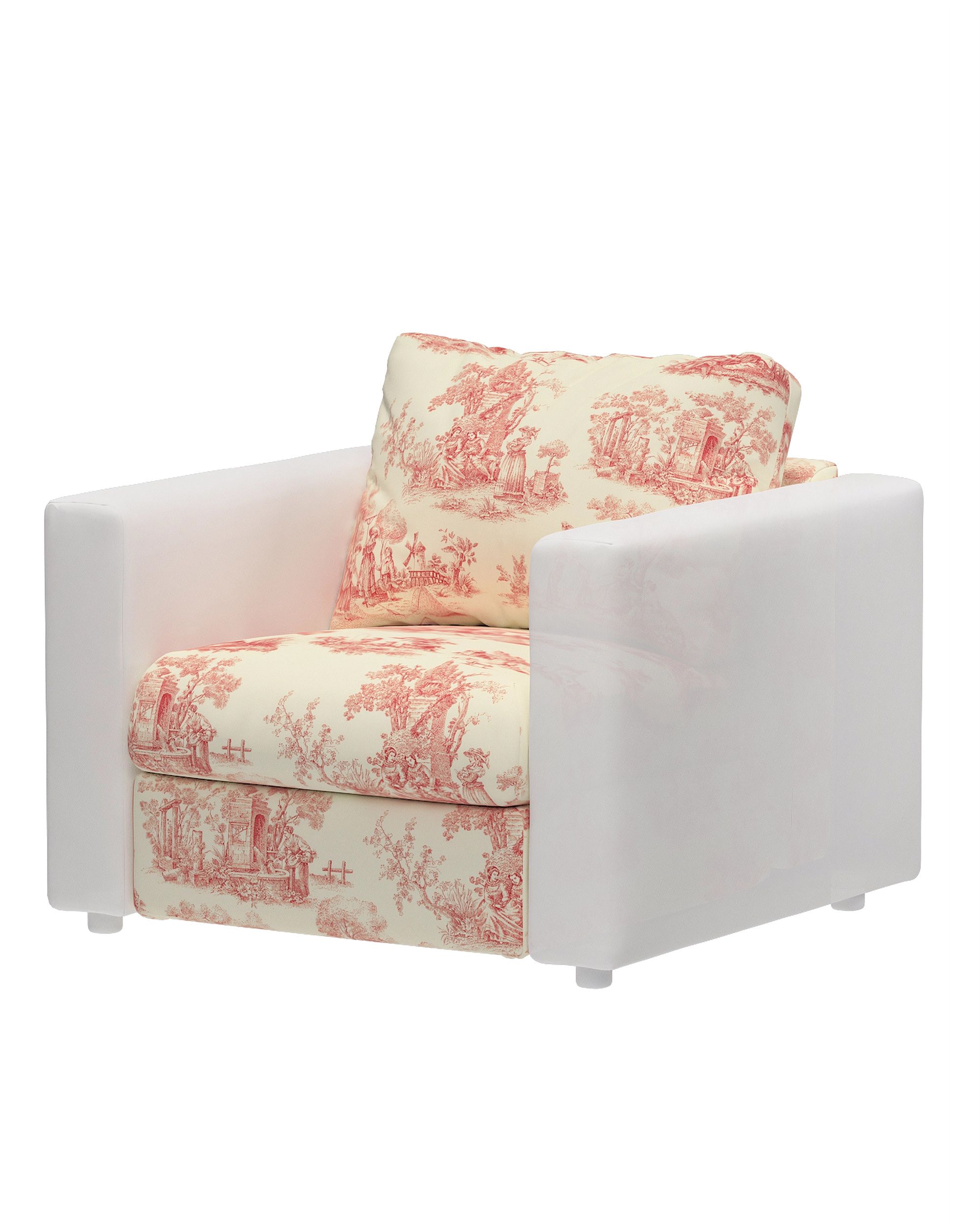 Cover for 1-seater section Vimle product colour red fabric patterned
