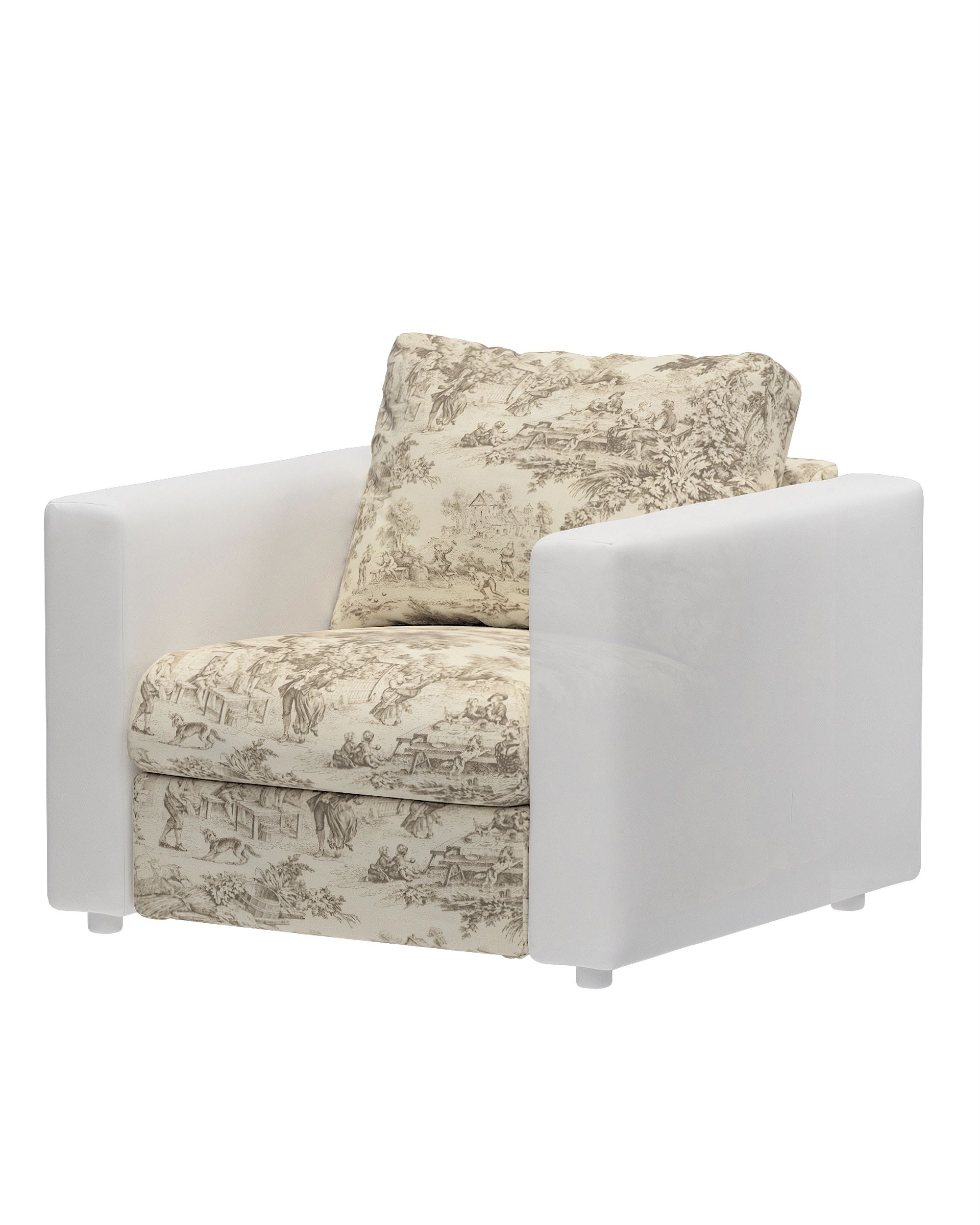 Cover for 1-seater section Vimle product colour brown fabric patterned