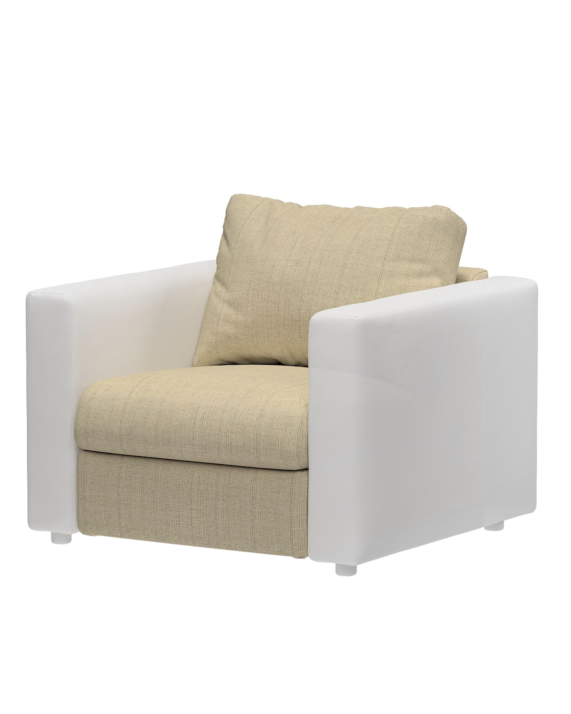 Cover for 1-seater section Vimle product colour beige fabric structured