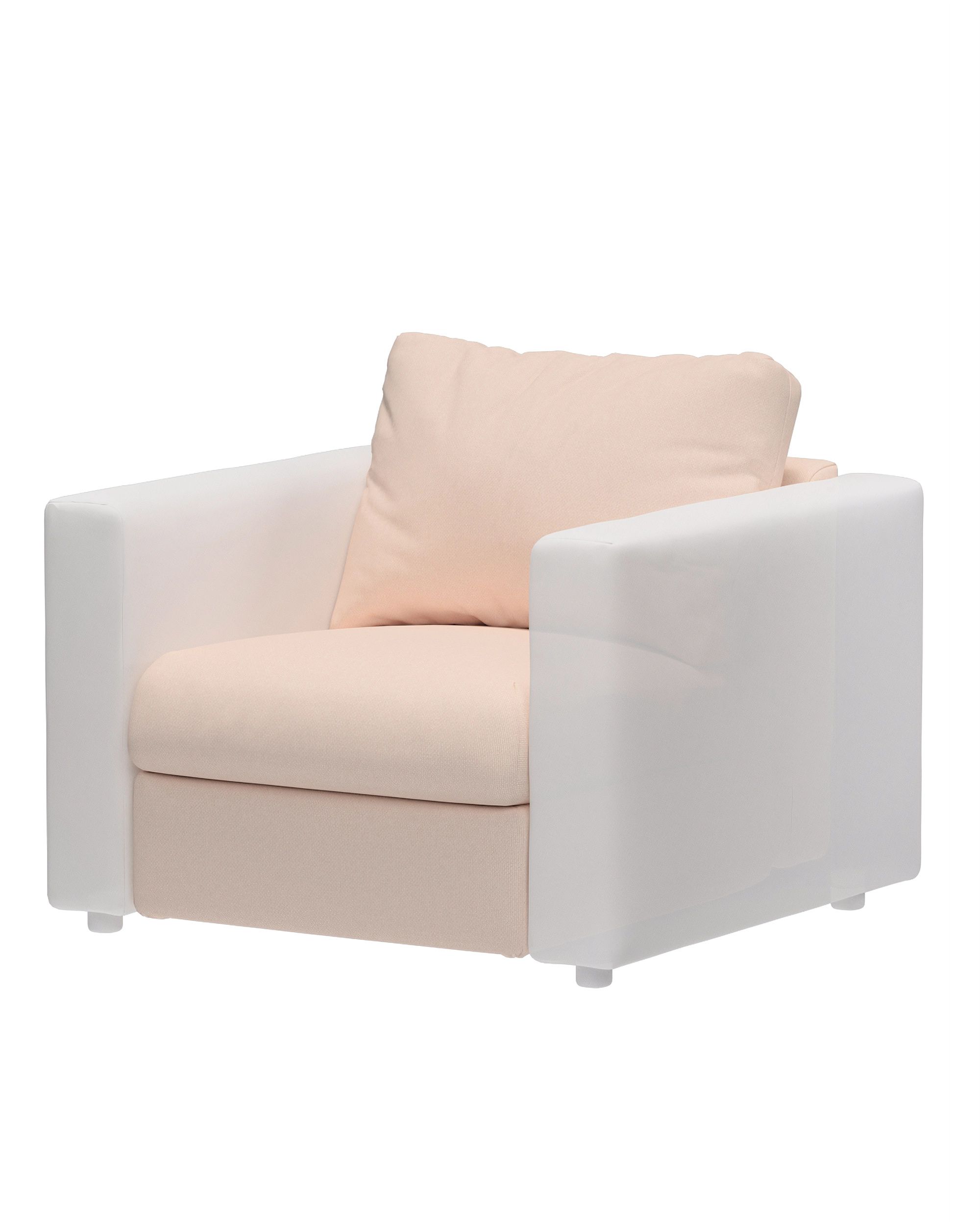 Cover for 1-seater section Vimle product colour pink fabric structured