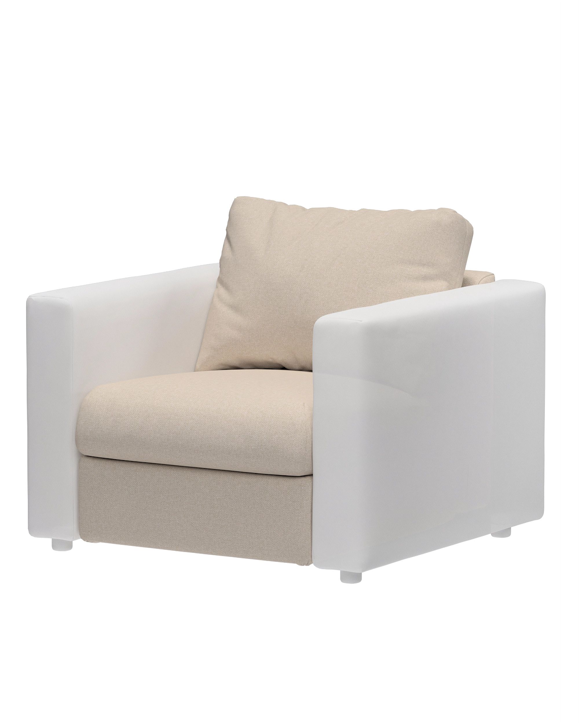 Cover for 1-seater section Vimle product colour grey fabric structured