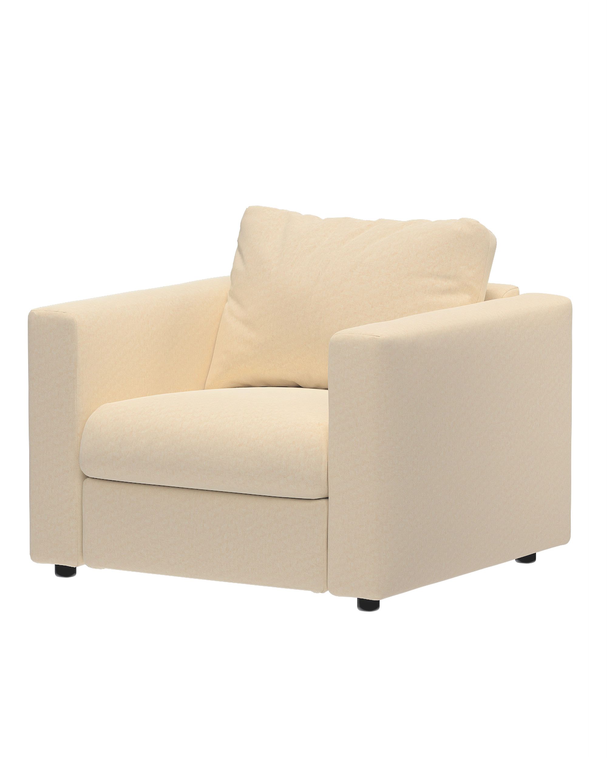 Cover for 1-seater section Vimle product colour ecru fabric gloss, velvet (hover)