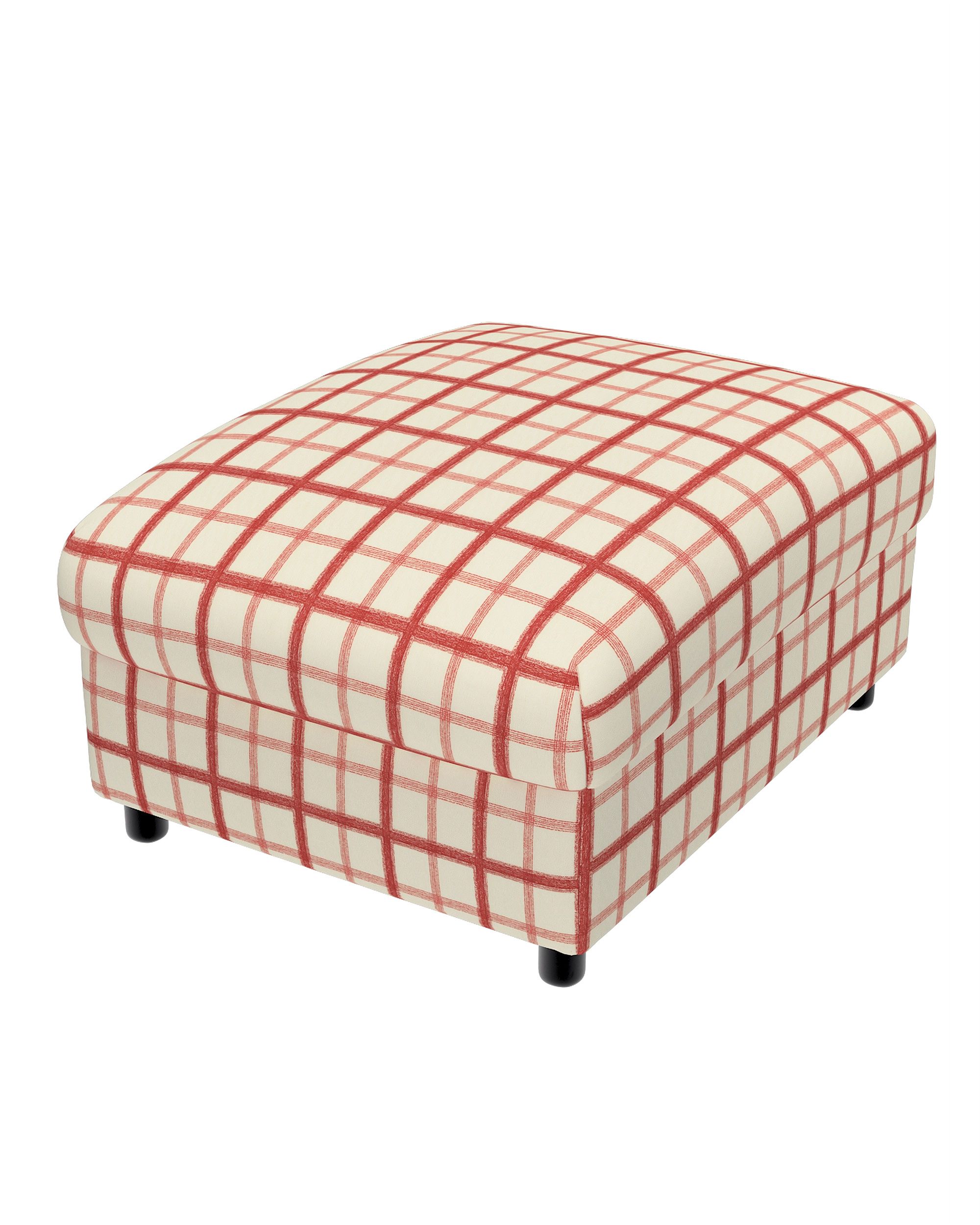 Cover for footstool Vimle product colour red fabric patterned (hover)