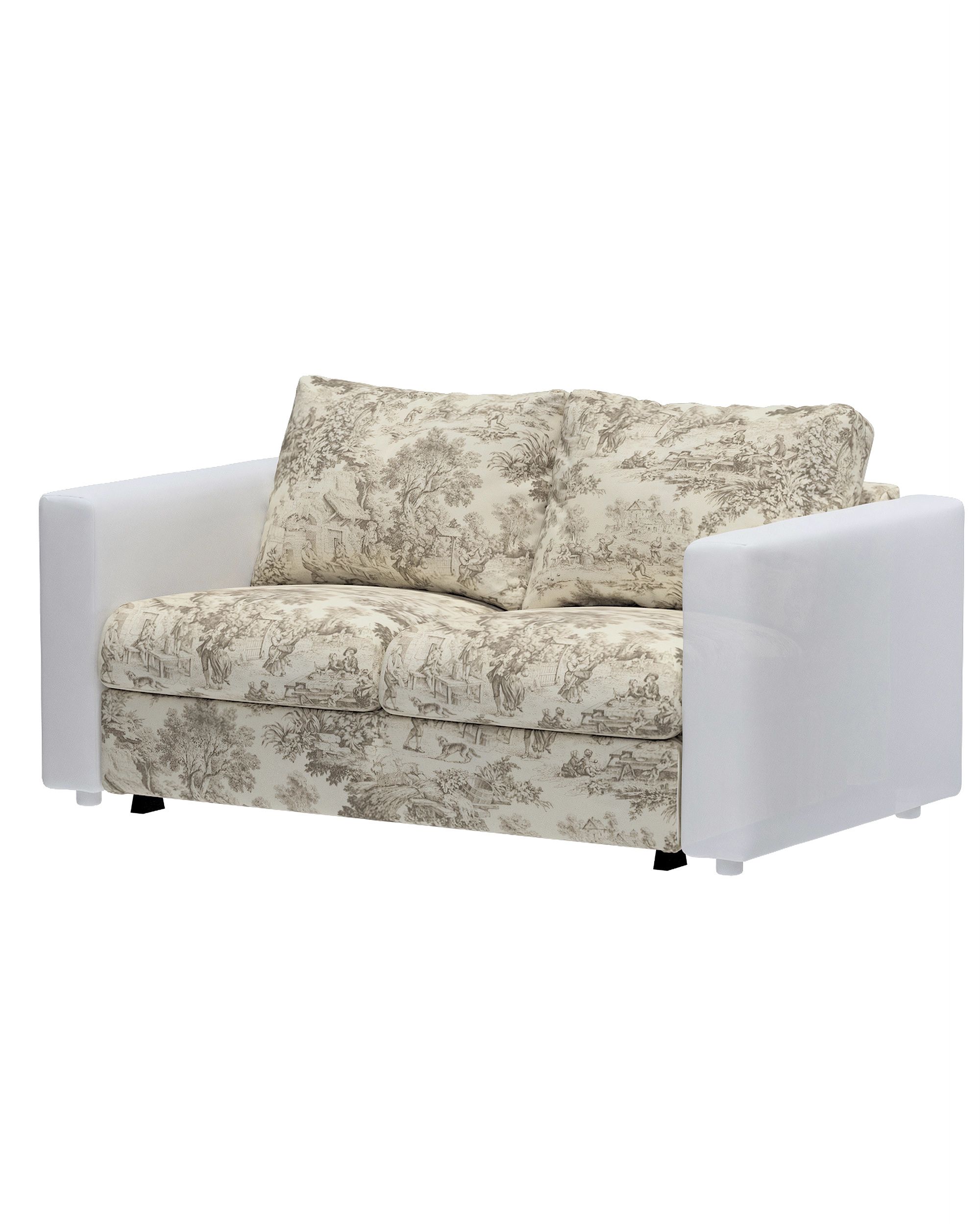 Cover for 2-seater sofa bed section Vimle product colour brown fabric patterned