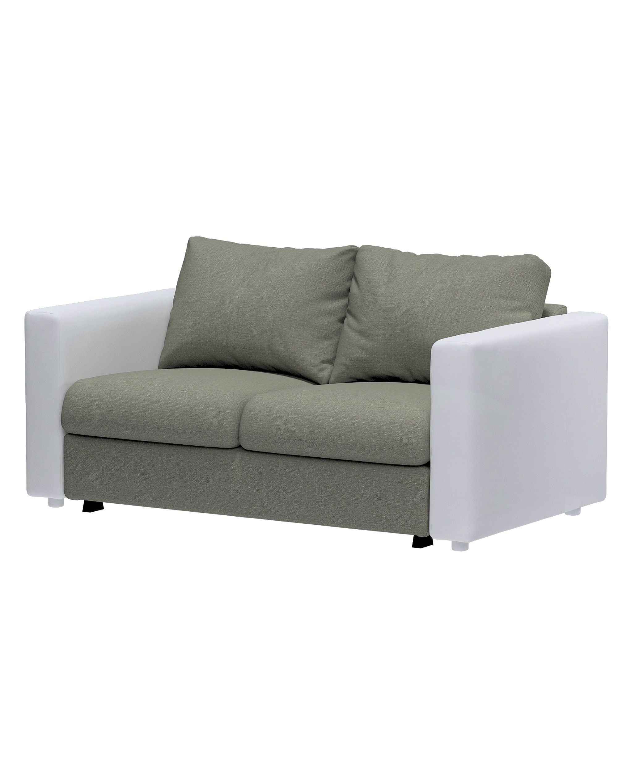 Cover for 2-seater sofa bed section Vimle product colour grey fabric structured