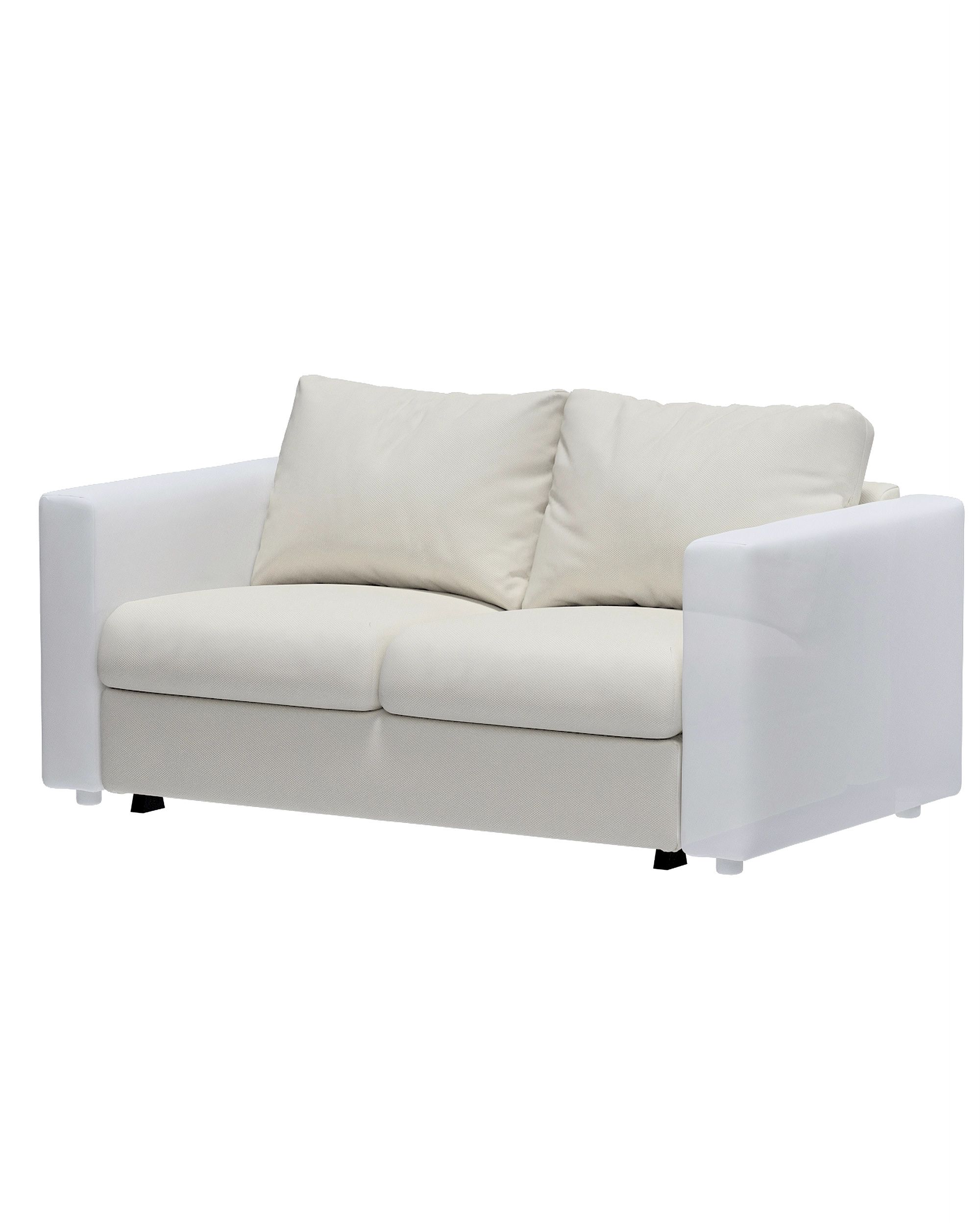 Cover for 2-seater sofa bed section Vimle product colour grey fabric structured