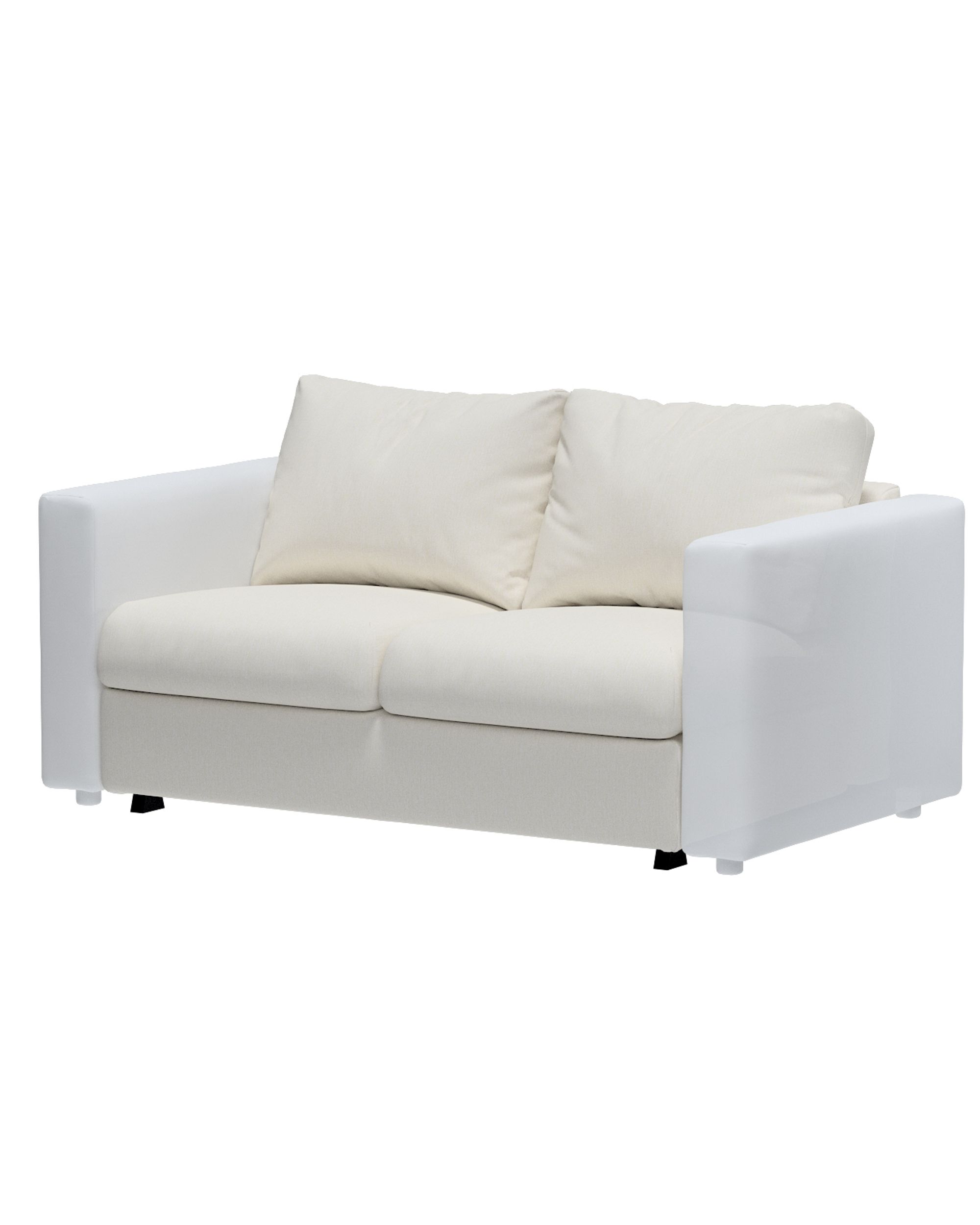 Cover for 2-seater sofa bed section Vimle product colour grey fabric structured