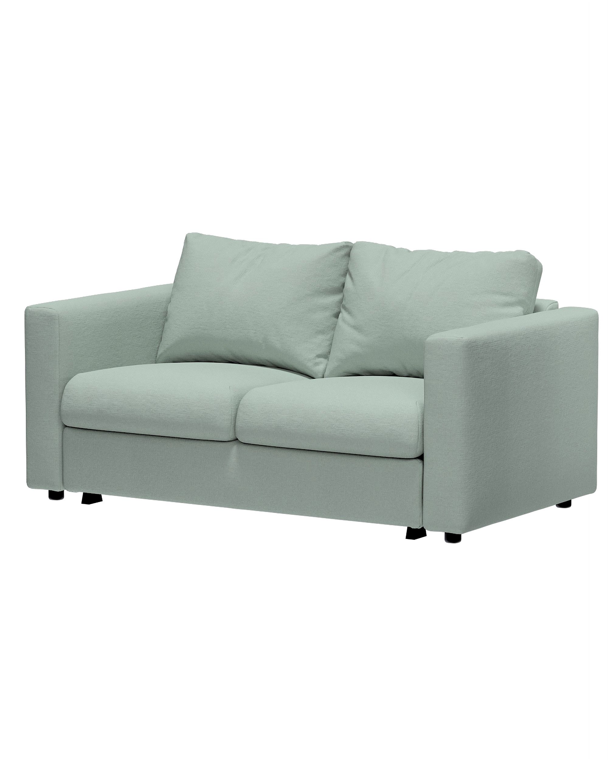 Cover for 2-seater sofa bed section Vimle product colour green fabric structured (hover)