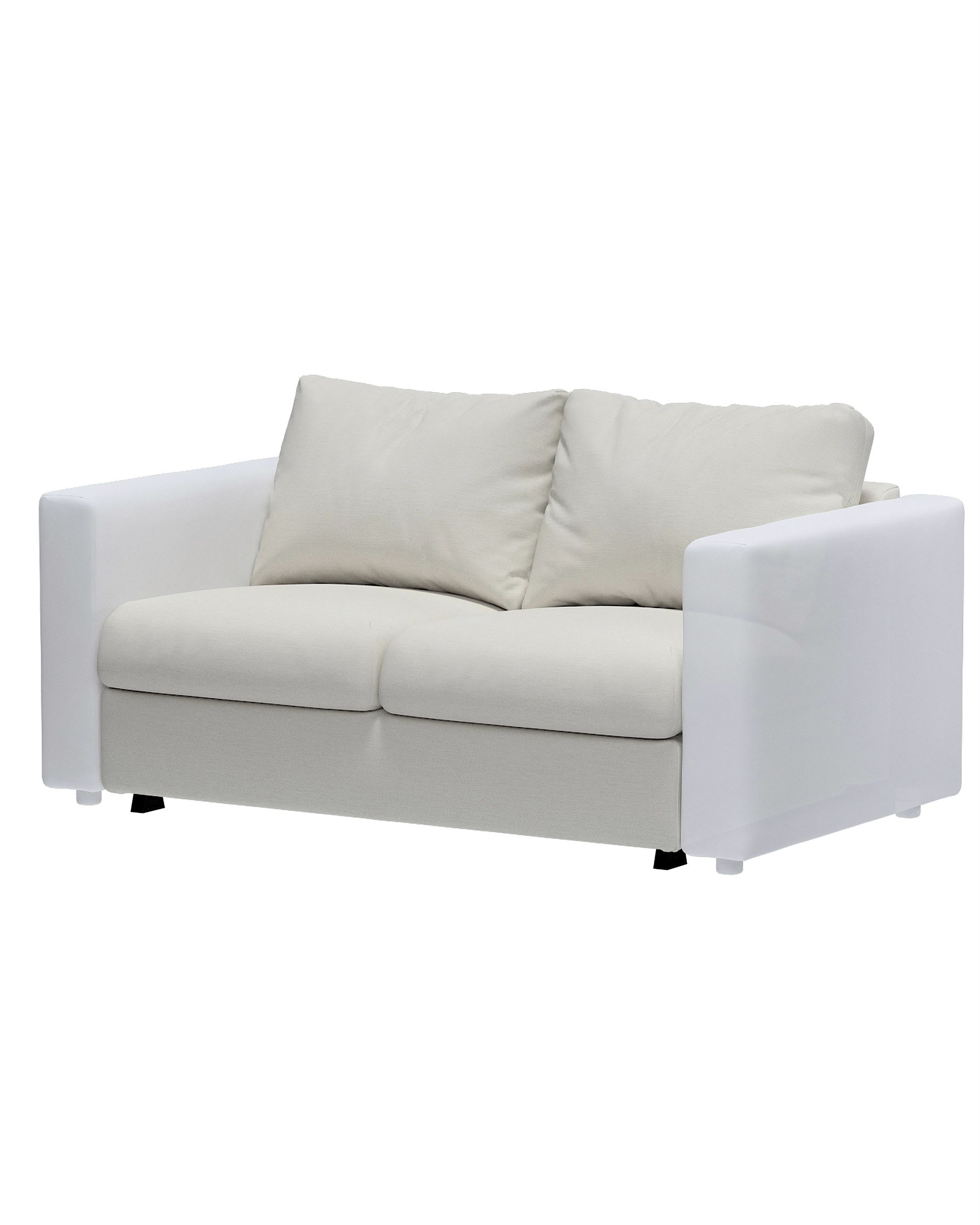 Cover for 2-seater sofa bed section Vimle product colour grey fabric gloss, structured, velvet