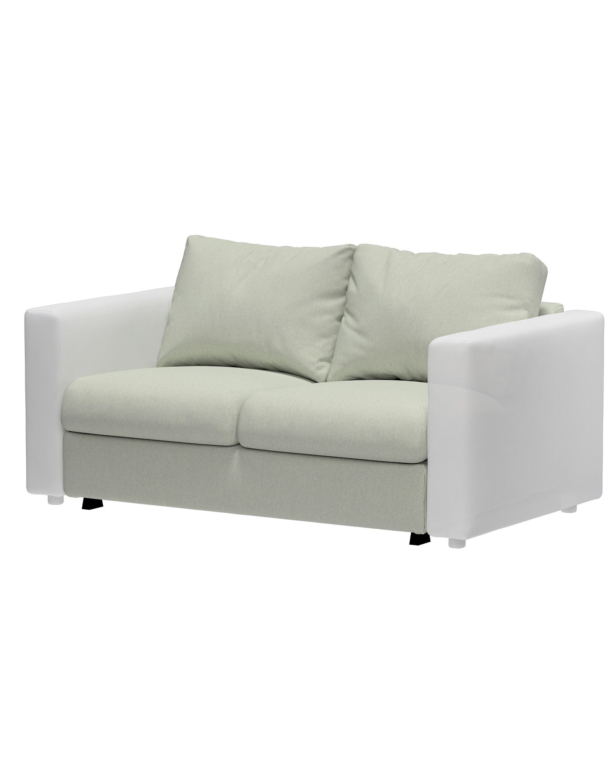 Cover for 2-seater sofa bed section Vimle product colour blue fabric structured