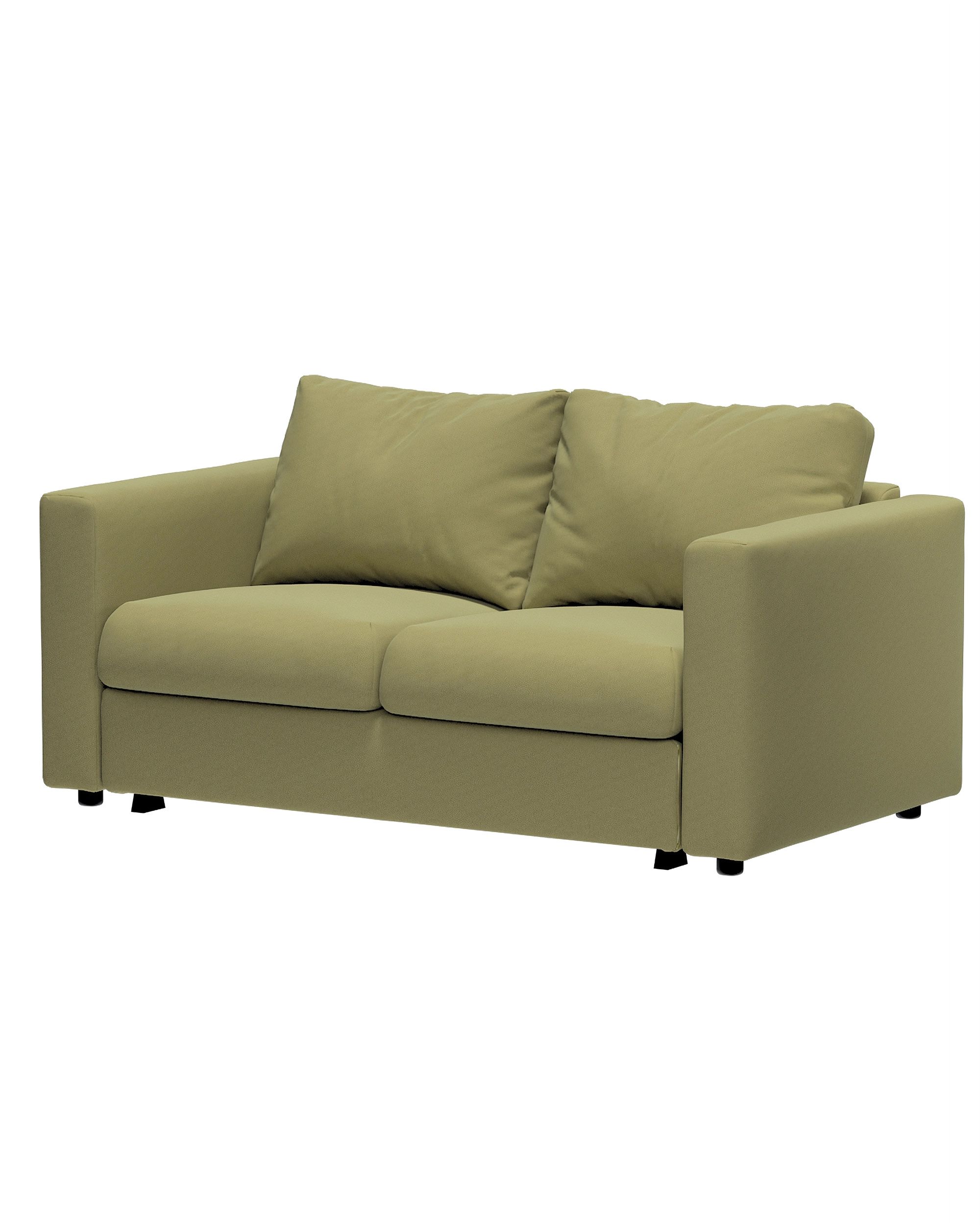 Cover for 2-seater sofa bed section Vimle product colour green fabric gloss, velvet (hover)