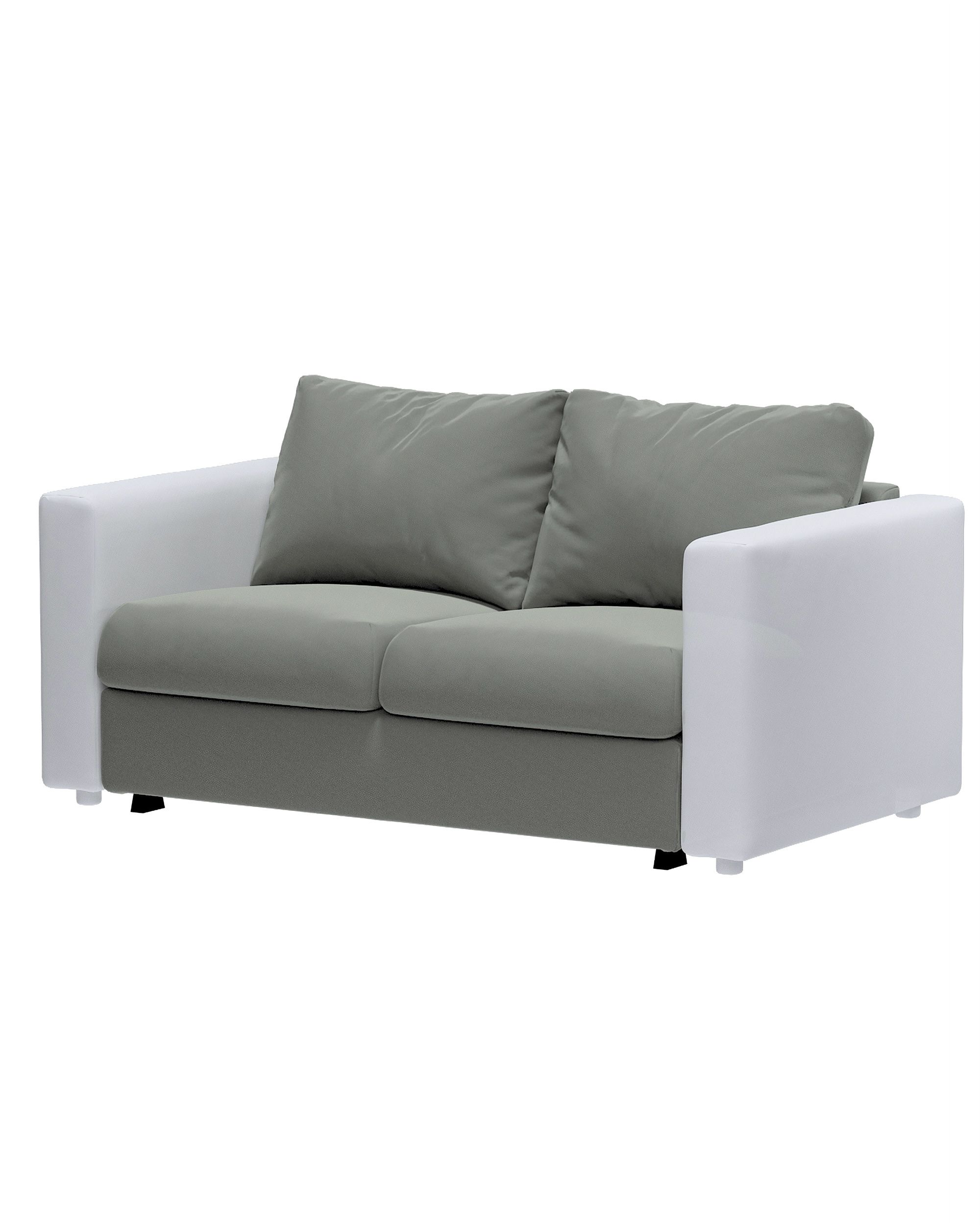 Cover for 2-seater sofa bed section Vimle product colour grey fabric gloss, velvet