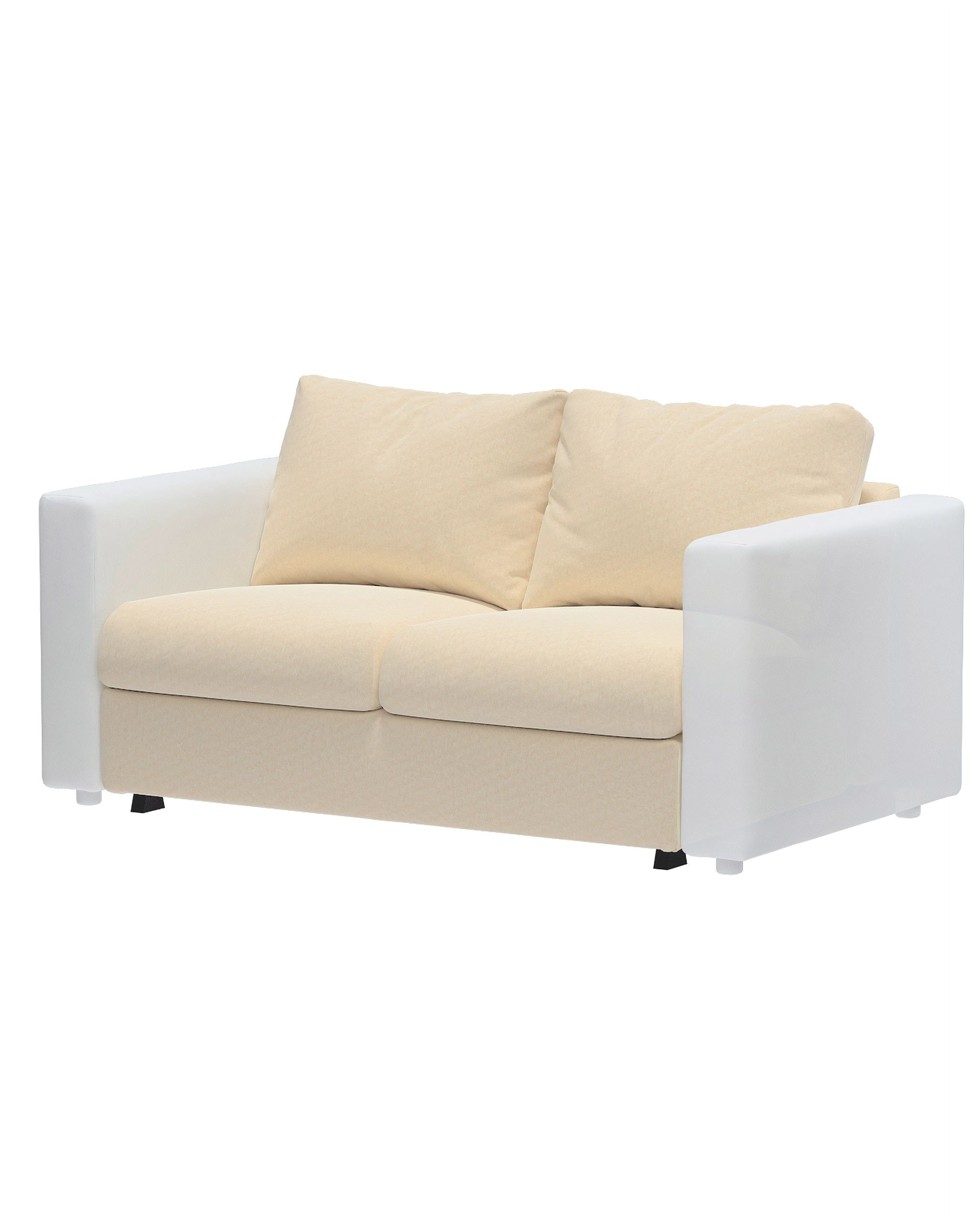 Cover for 2-seater sofa bed section Vimle product colour ecru fabric gloss, velvet