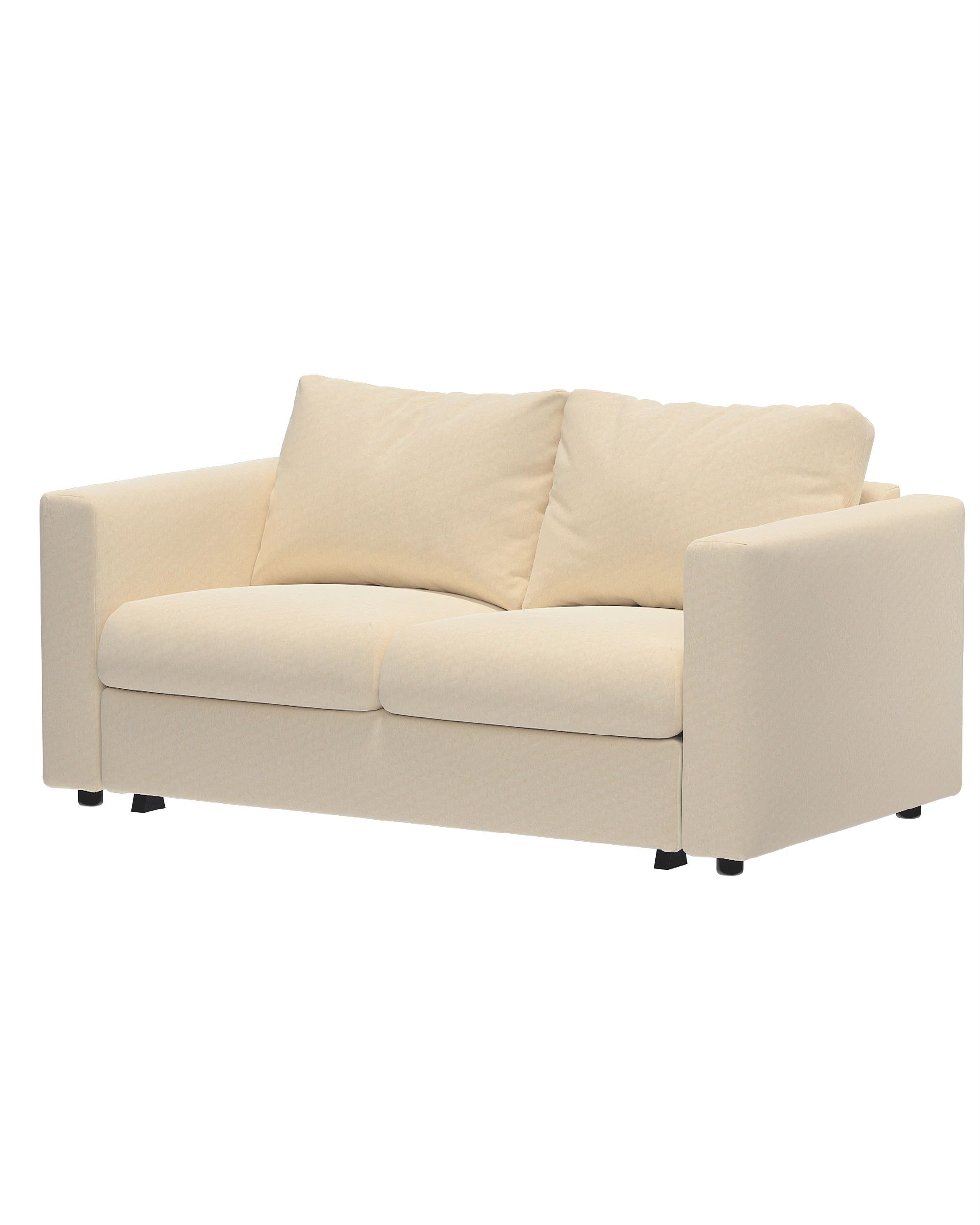 Cover for 2-seater sofa bed section Vimle product colour ecru fabric gloss, velvet (hover)