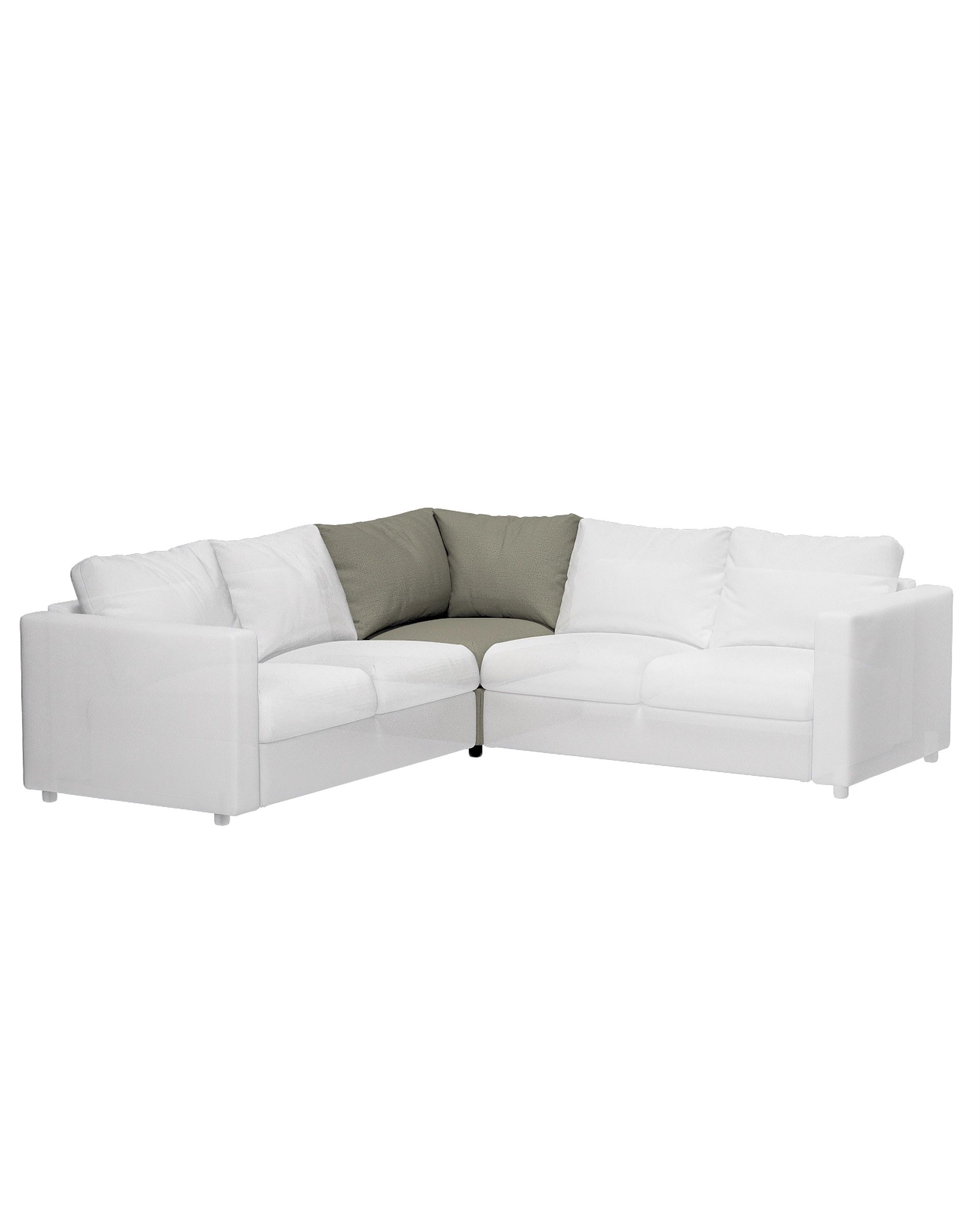 Cover for corner section Vimle product colour grey fabric structured