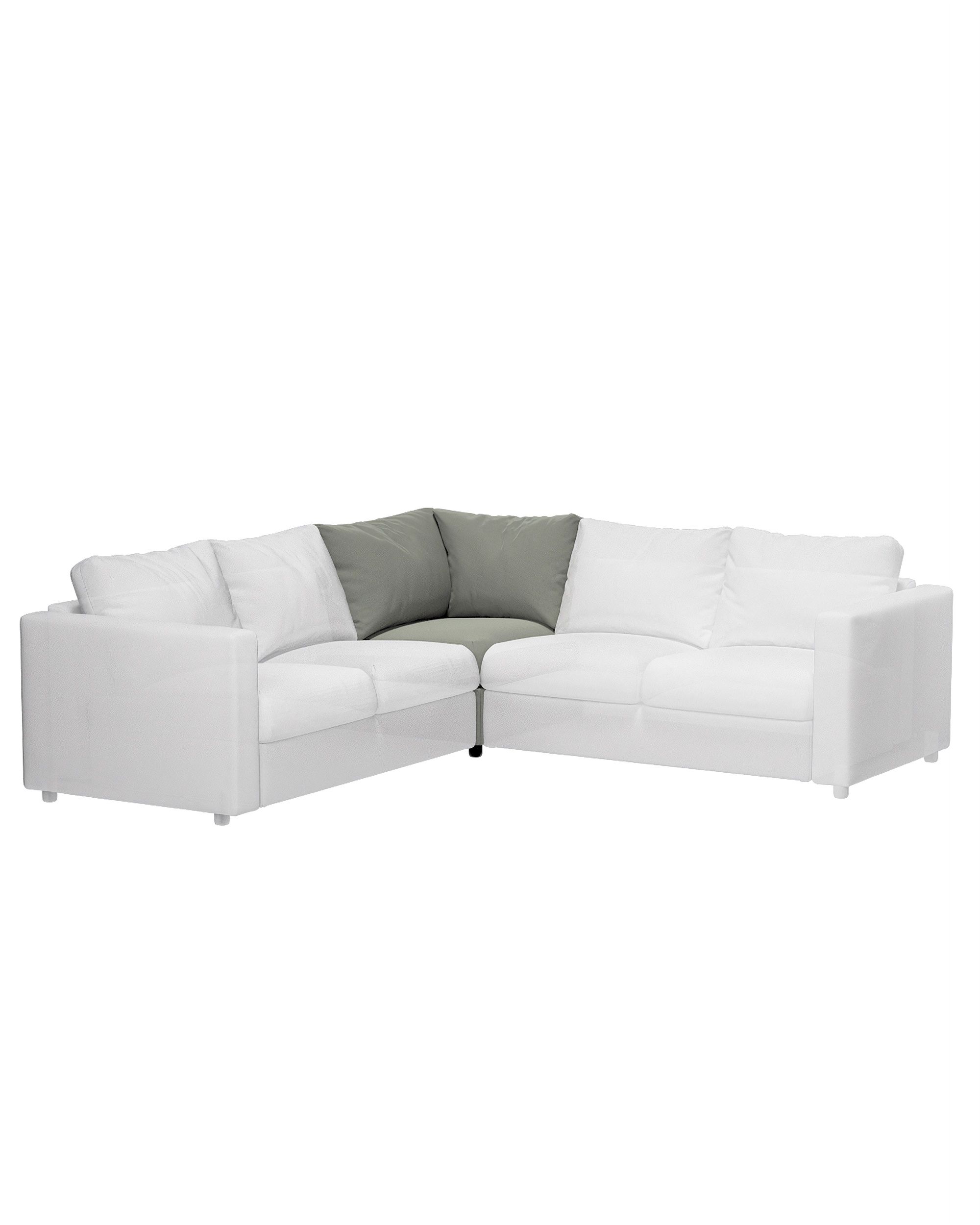 Cover for corner section Vimle product colour grey fabric gloss, velvet
