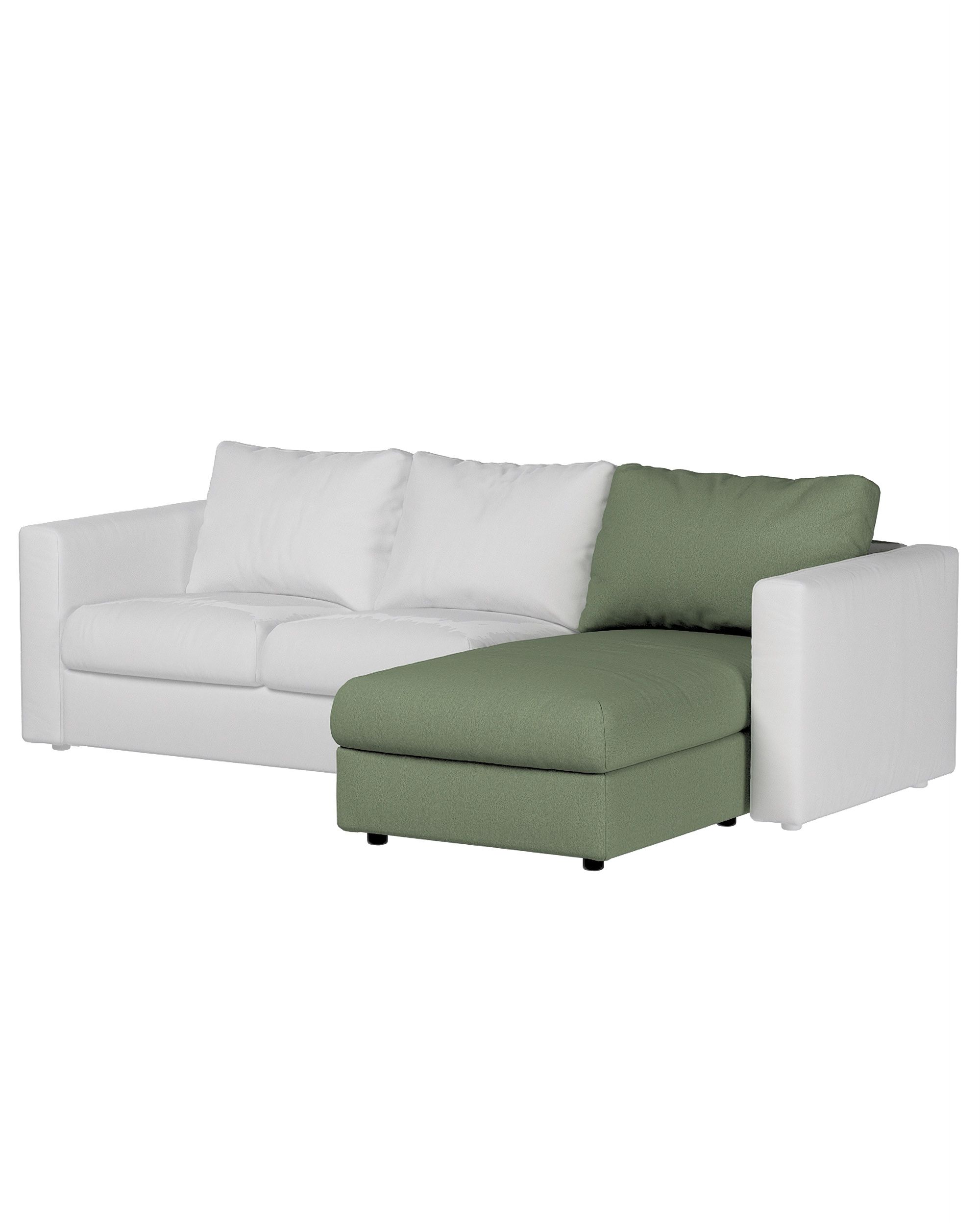 Cover for chaise section Vimle product colour green fabric structured