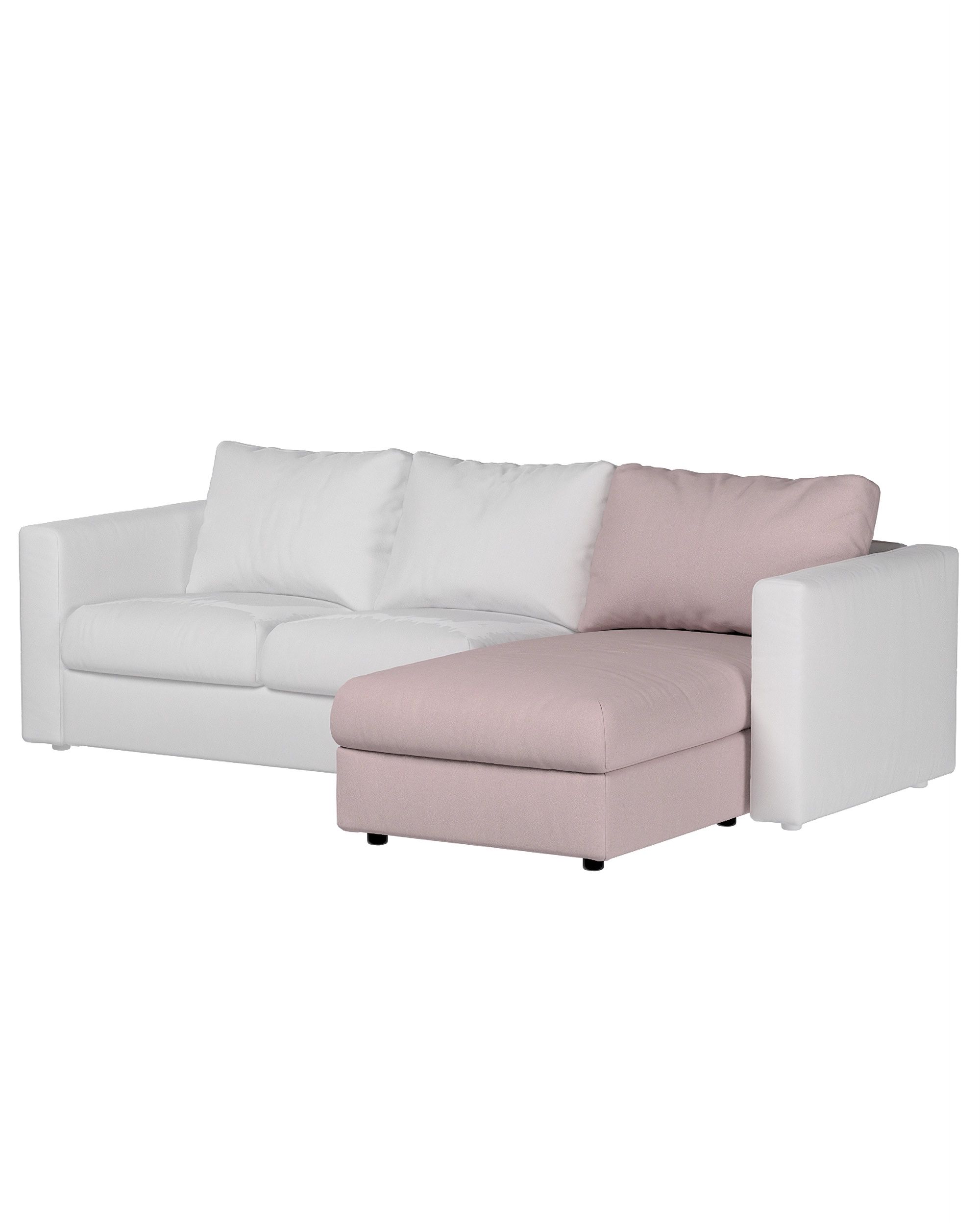 Cover for chaise section Vimle product colour pink fabric structured