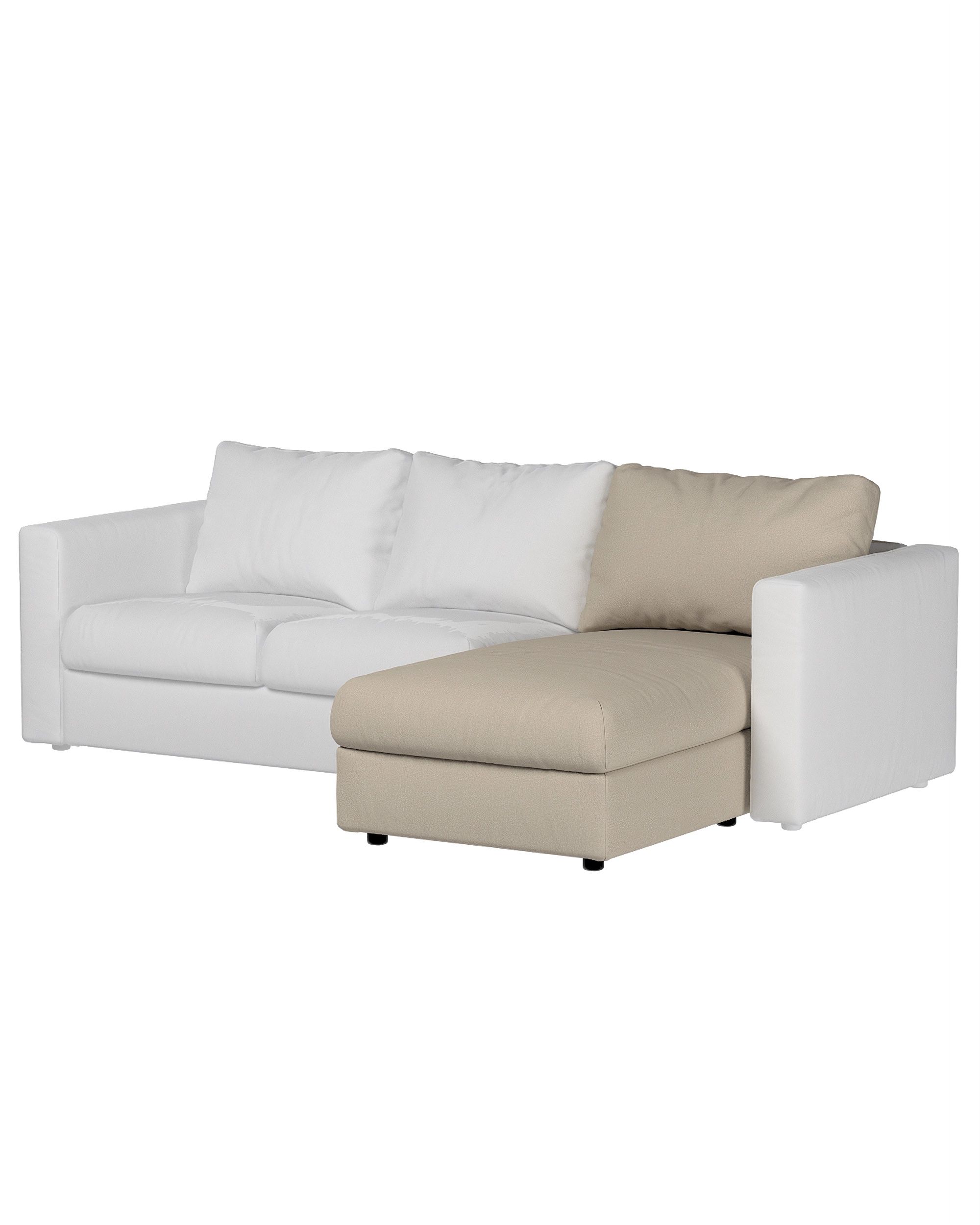 Cover for chaise section Vimle product colour beige fabric structured