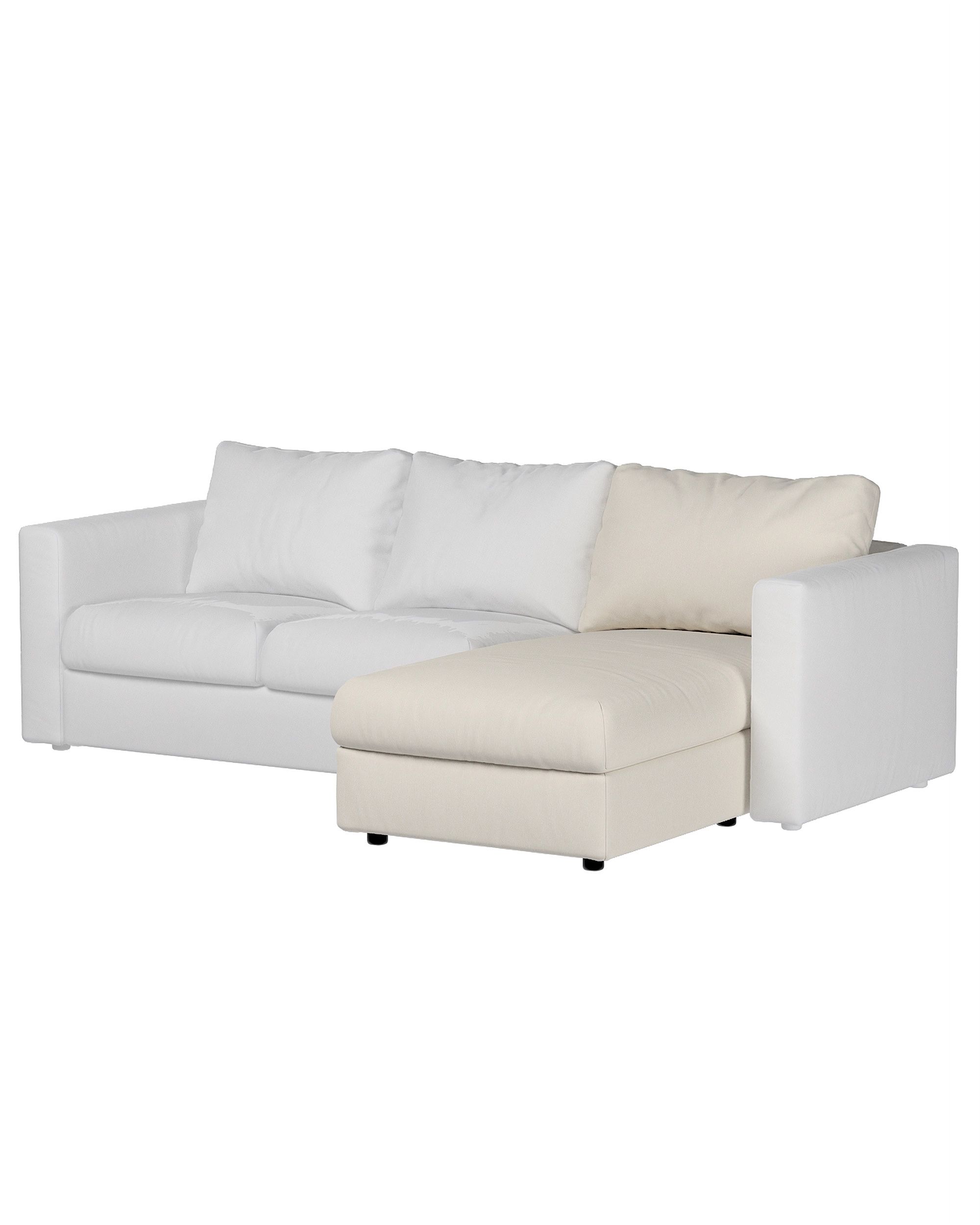 Cover for chaise section Vimle product colour cream fabric structured