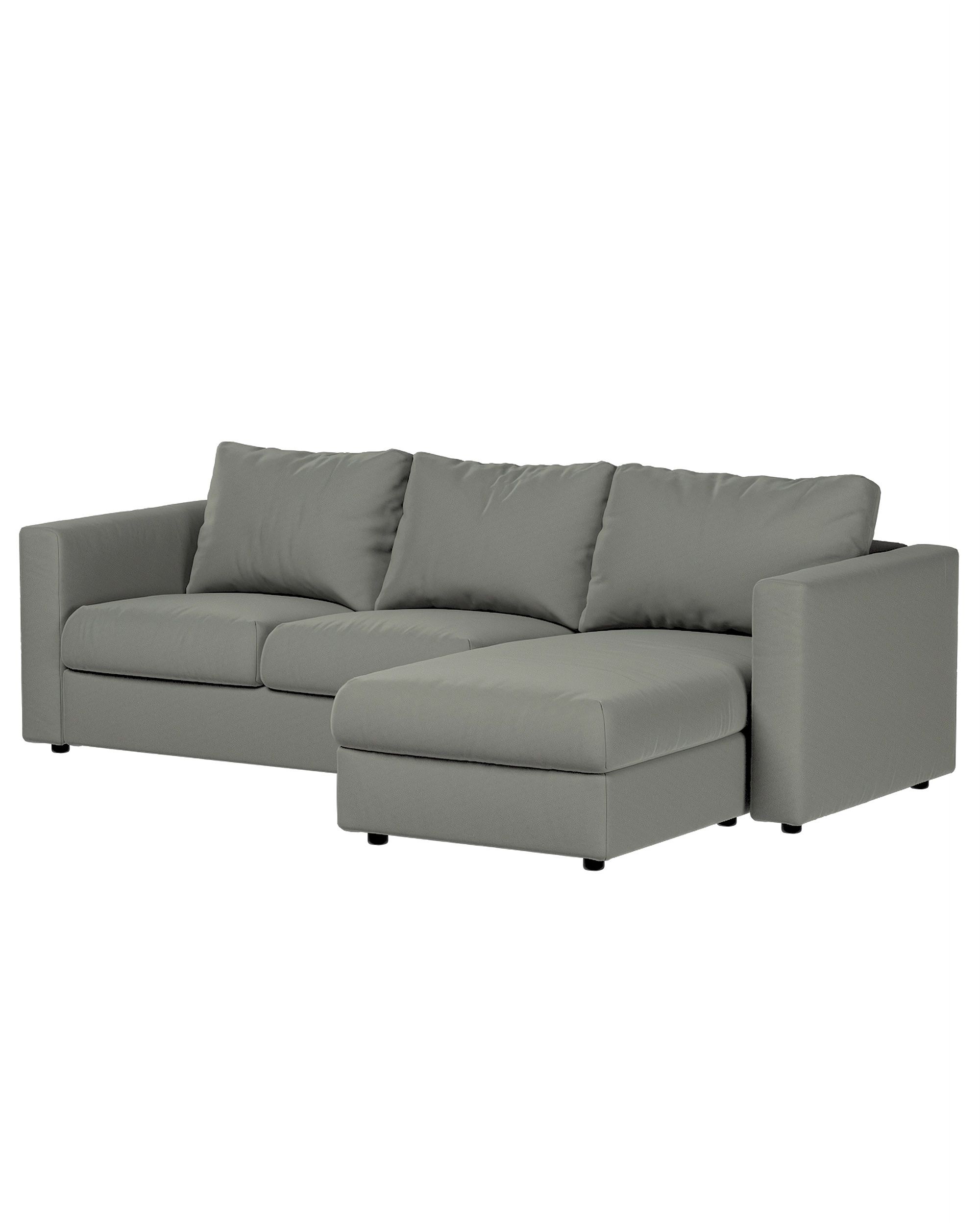 Cover for chaise section Vimle product colour grey fabric gloss, velvet (hover)