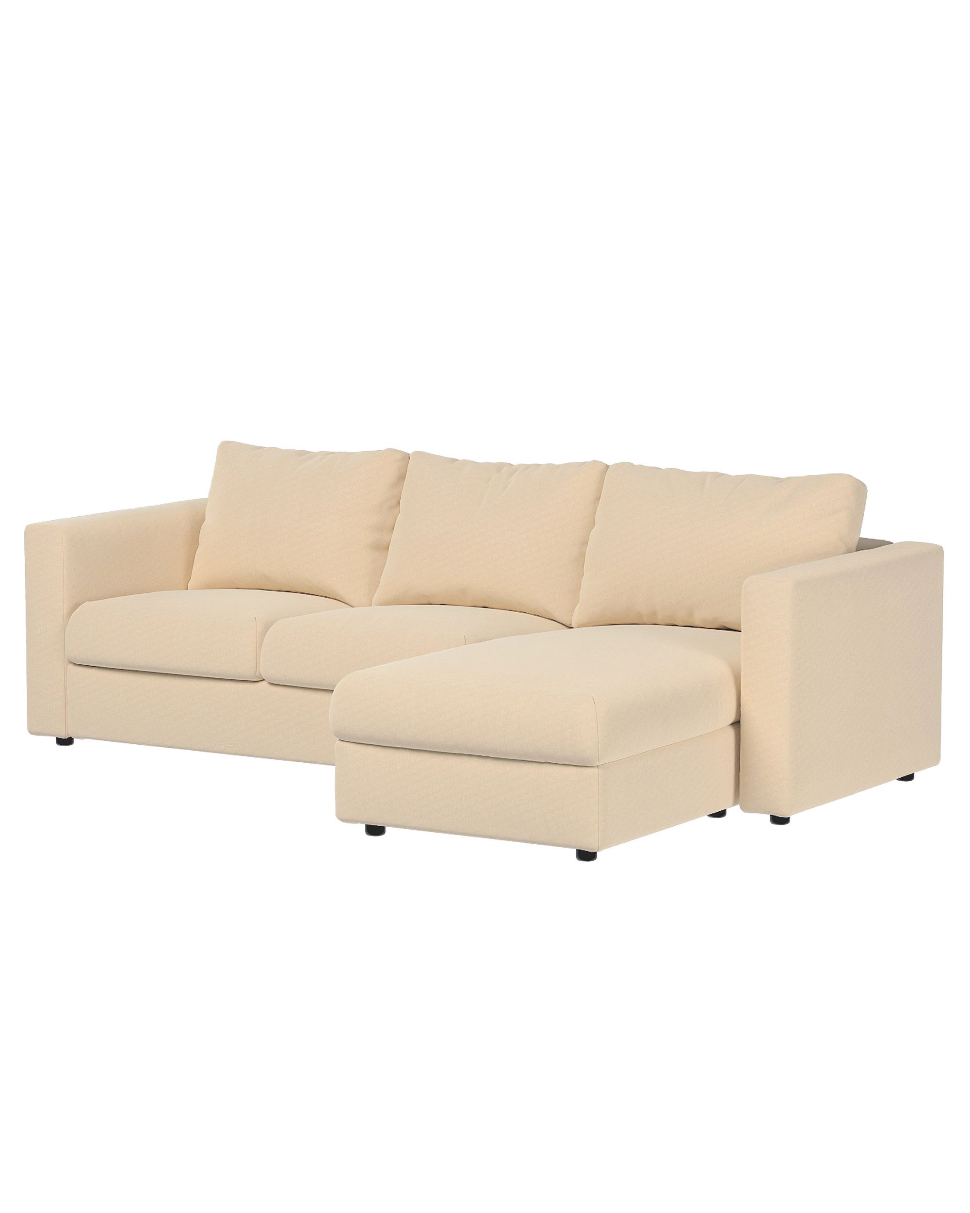 Cover for chaise section Vimle product colour ecru fabric gloss, velvet (hover)