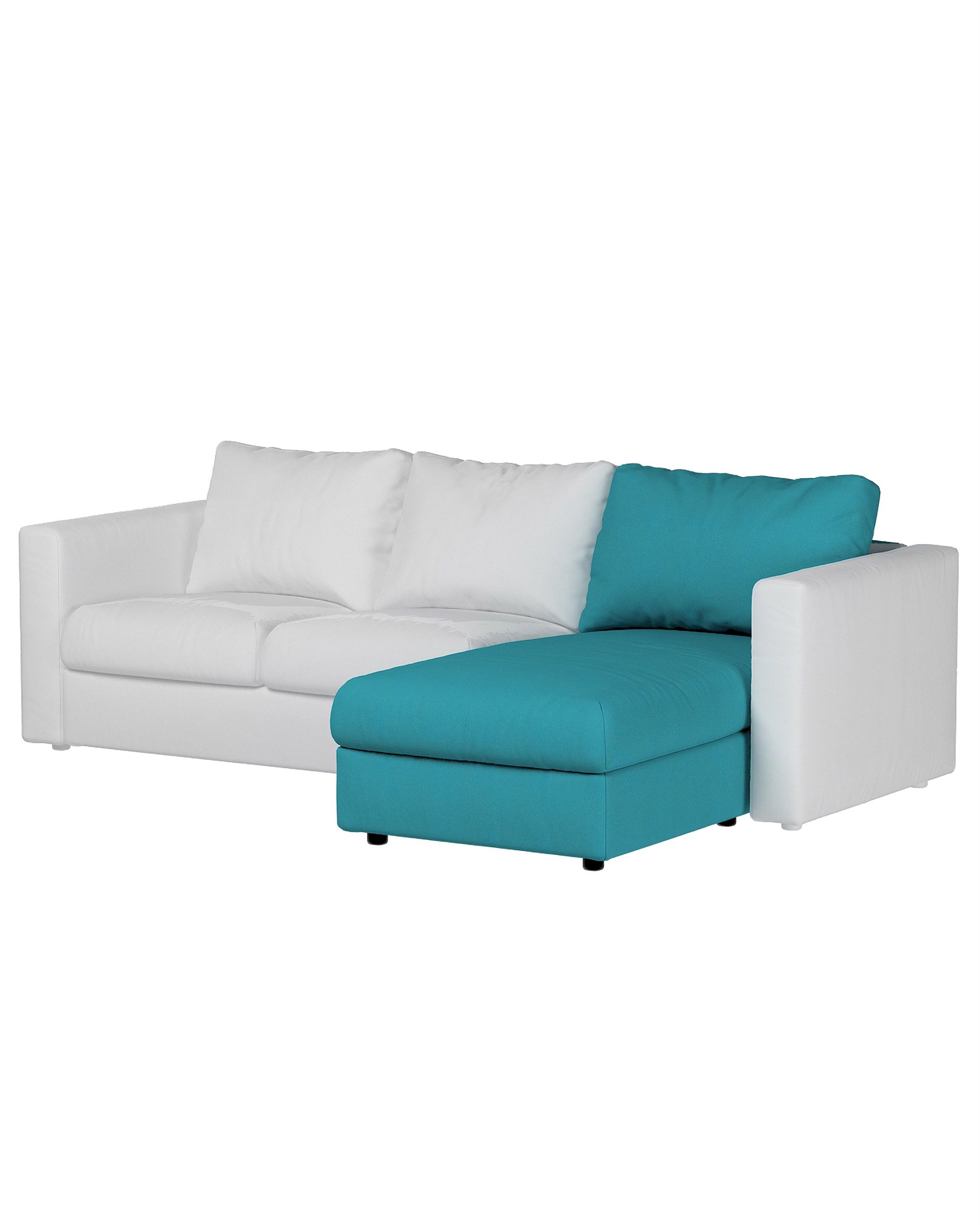 Cover for chaise section Vimle product colour blue fabric structured