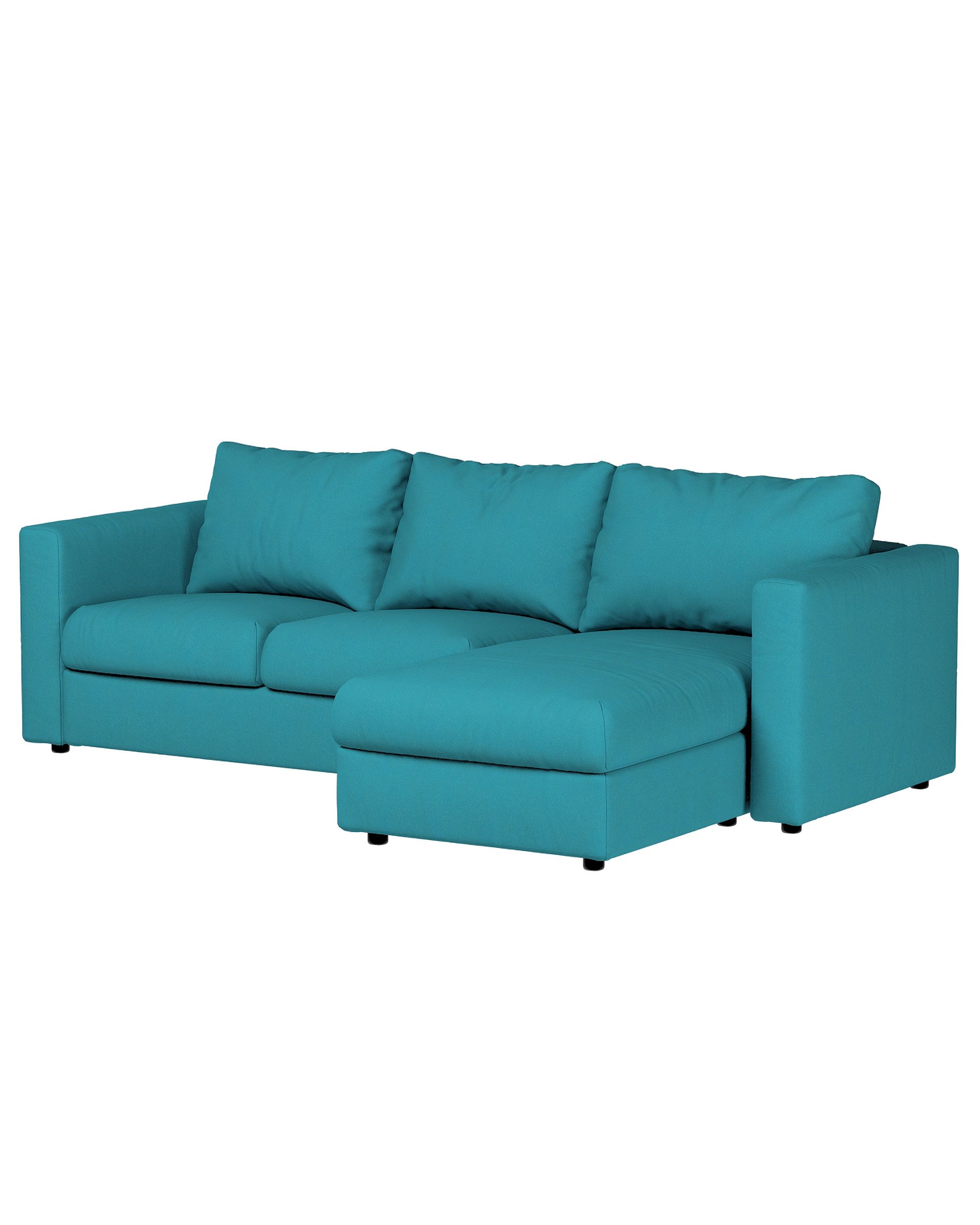 Cover for chaise section Vimle product colour blue fabric structured (hover)