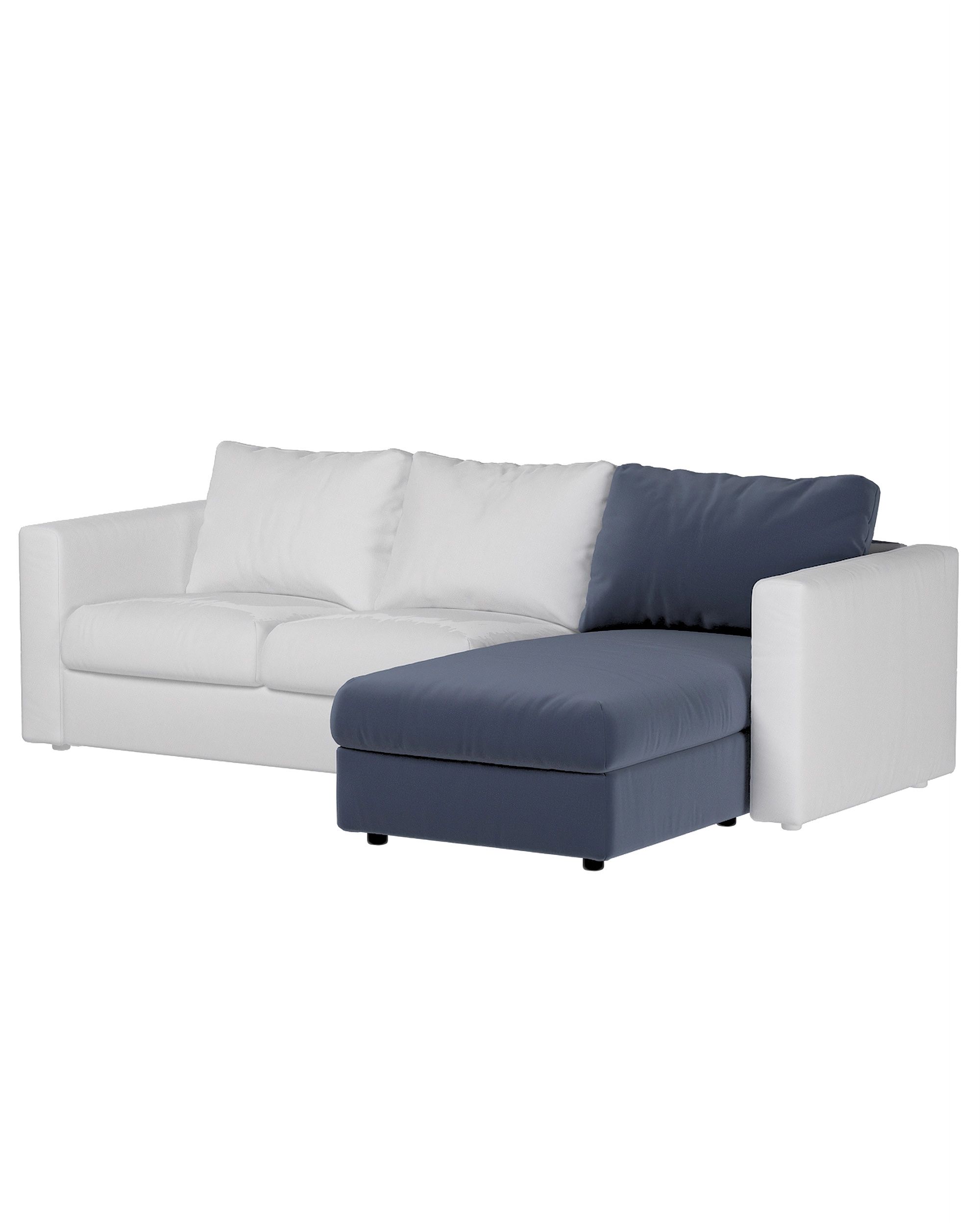 Cover for chaise section Vimle product colour navy blue fabric velvet