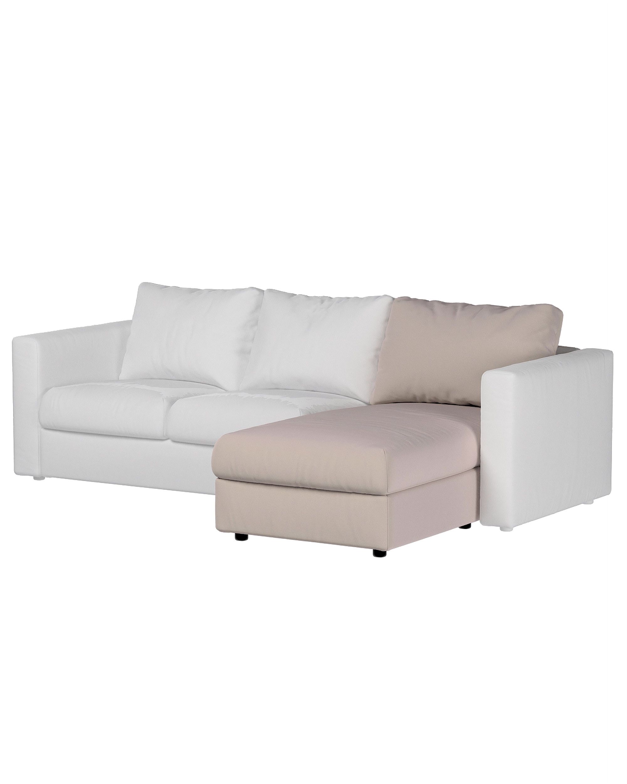 Cover for chaise section Vimle product colour beige fabric velvet