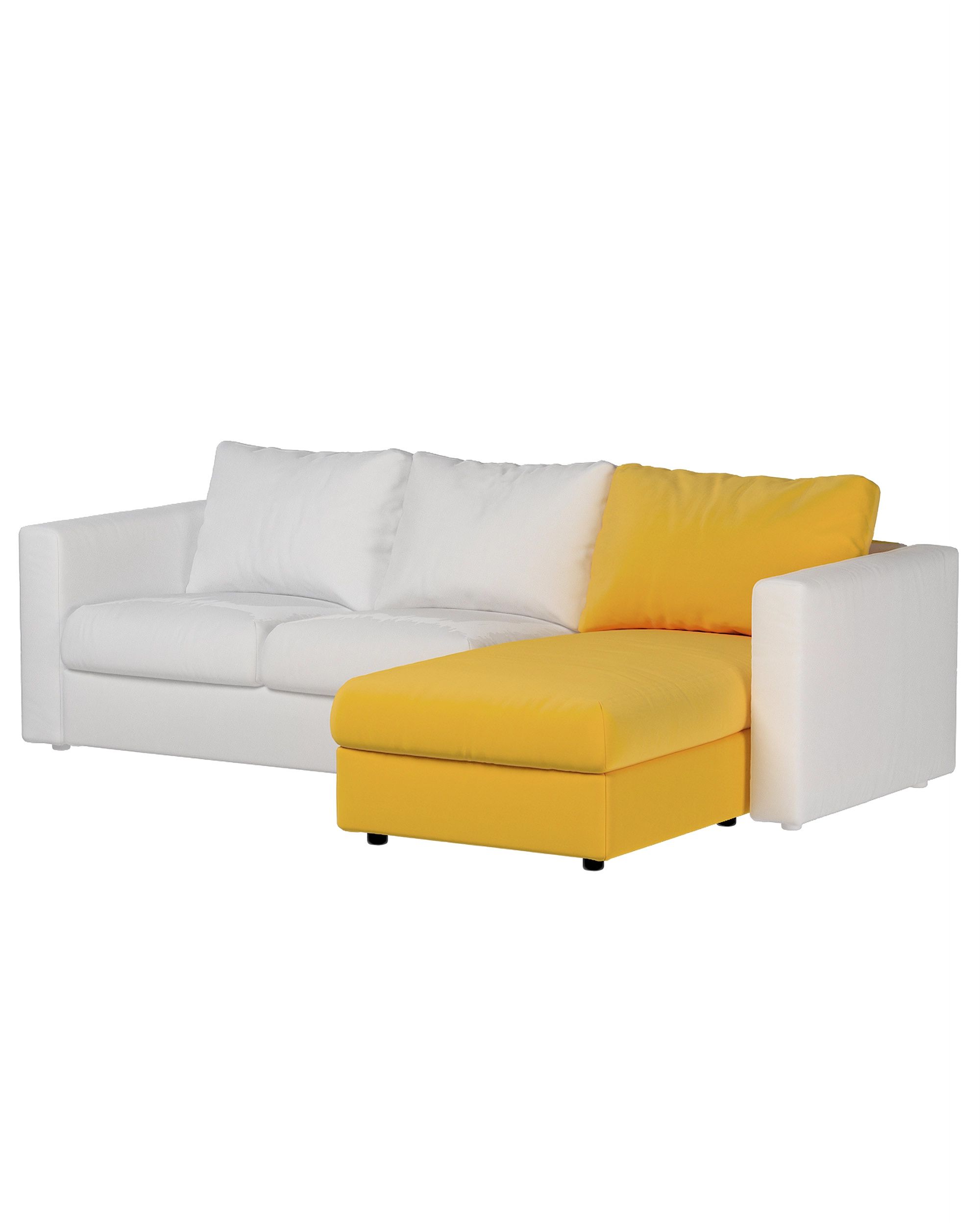 Cover for chaise section Vimle product colour yellow fabric velvet