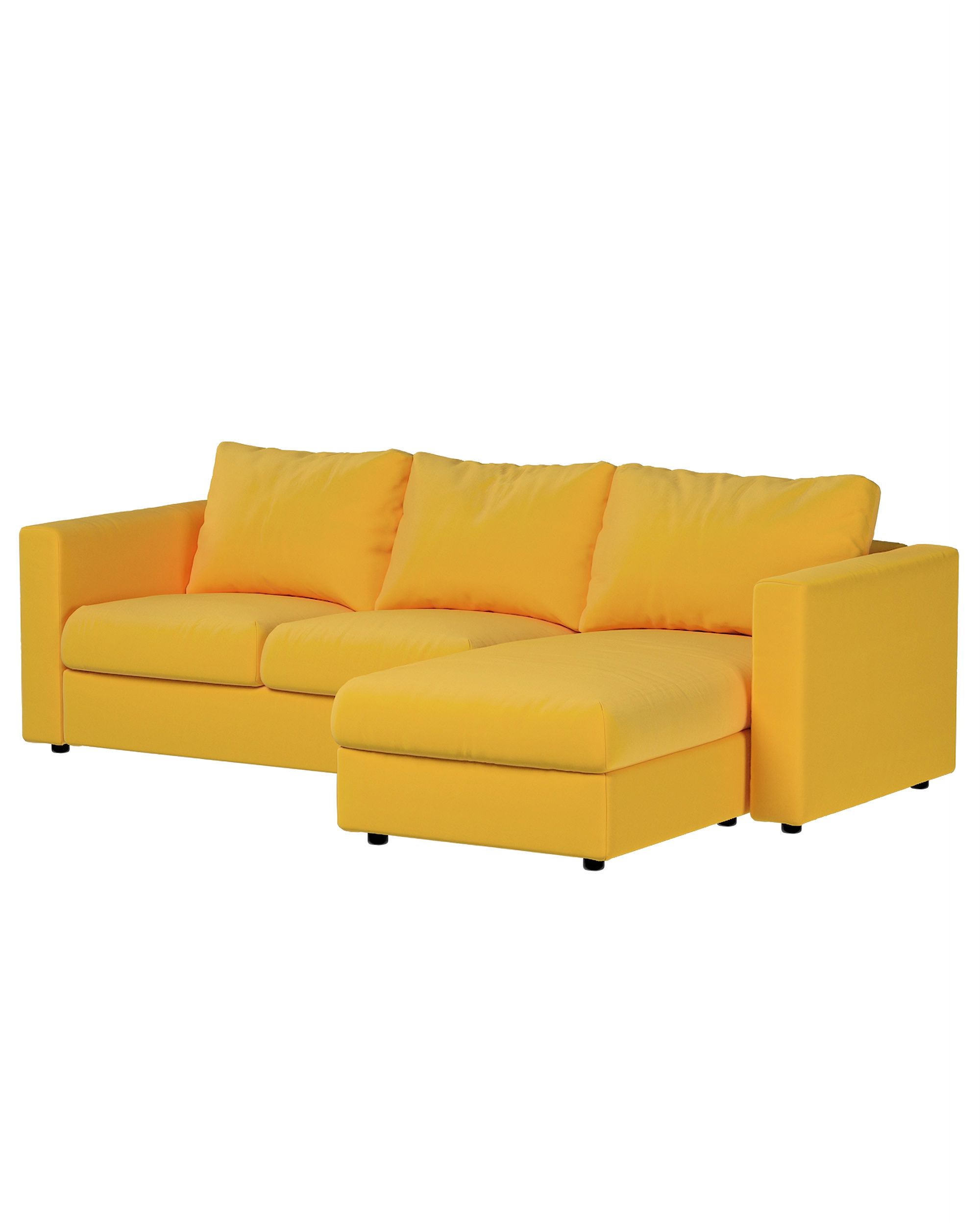 Cover for chaise section Vimle product colour yellow fabric velvet (hover)