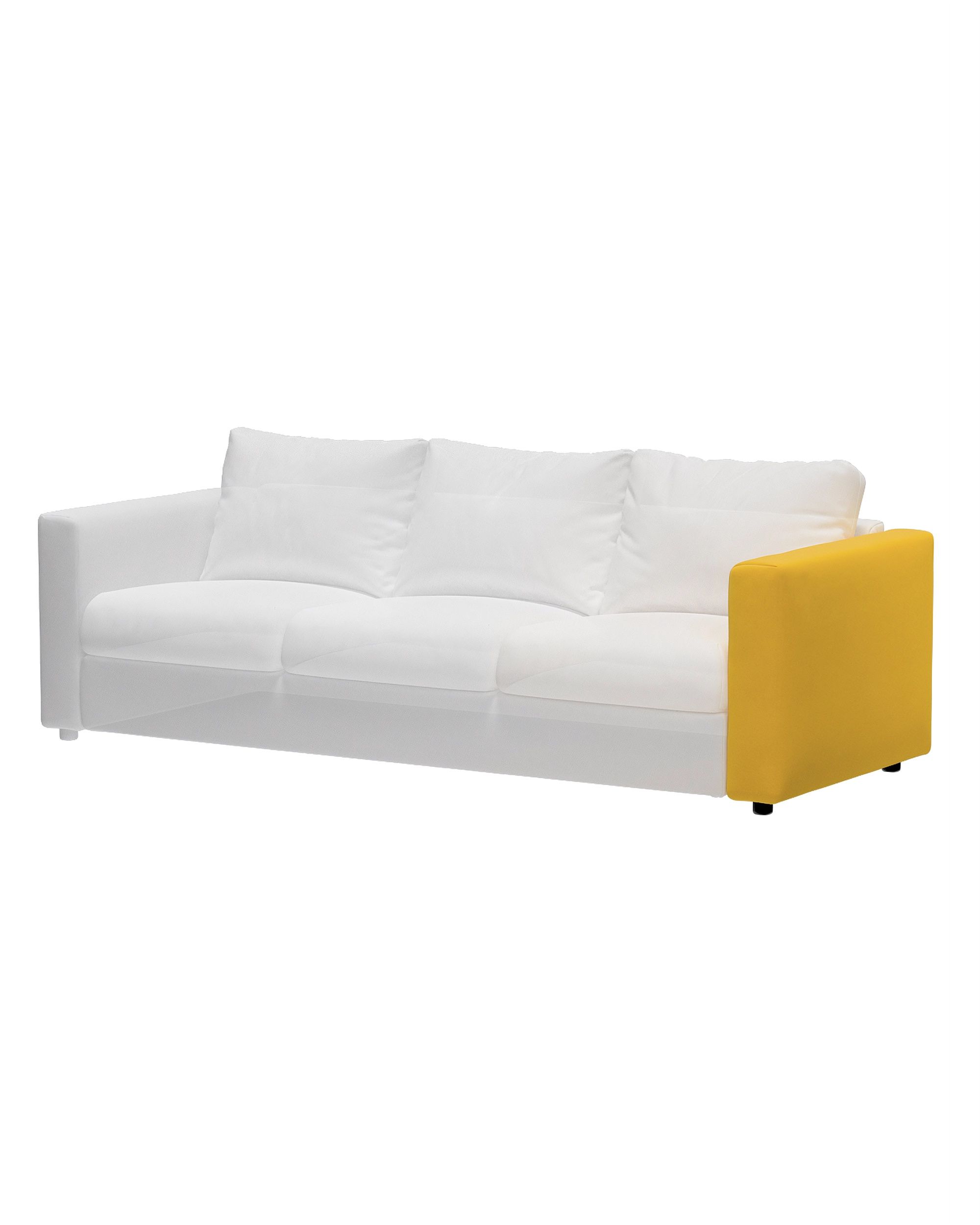 Cover for armrest Vimle product colour yellow fabric velvet