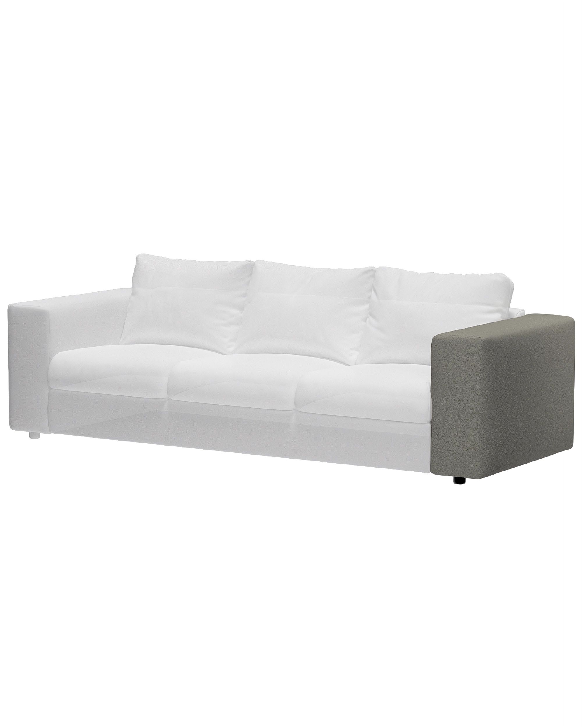 Cover for wide armrest Vimle product colour grey fabric structured
