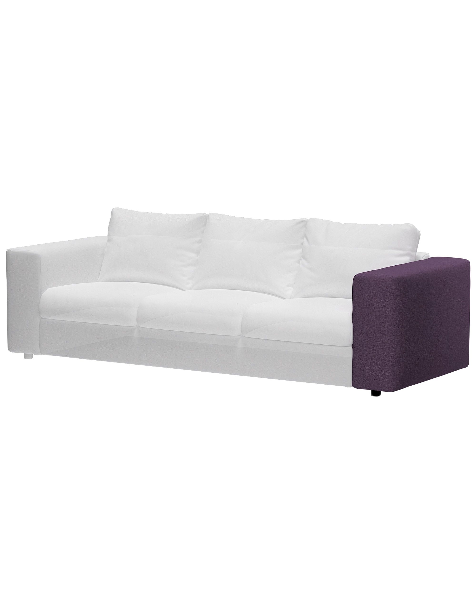 Cover for wide armrest Vimle product colour purple fabric structured