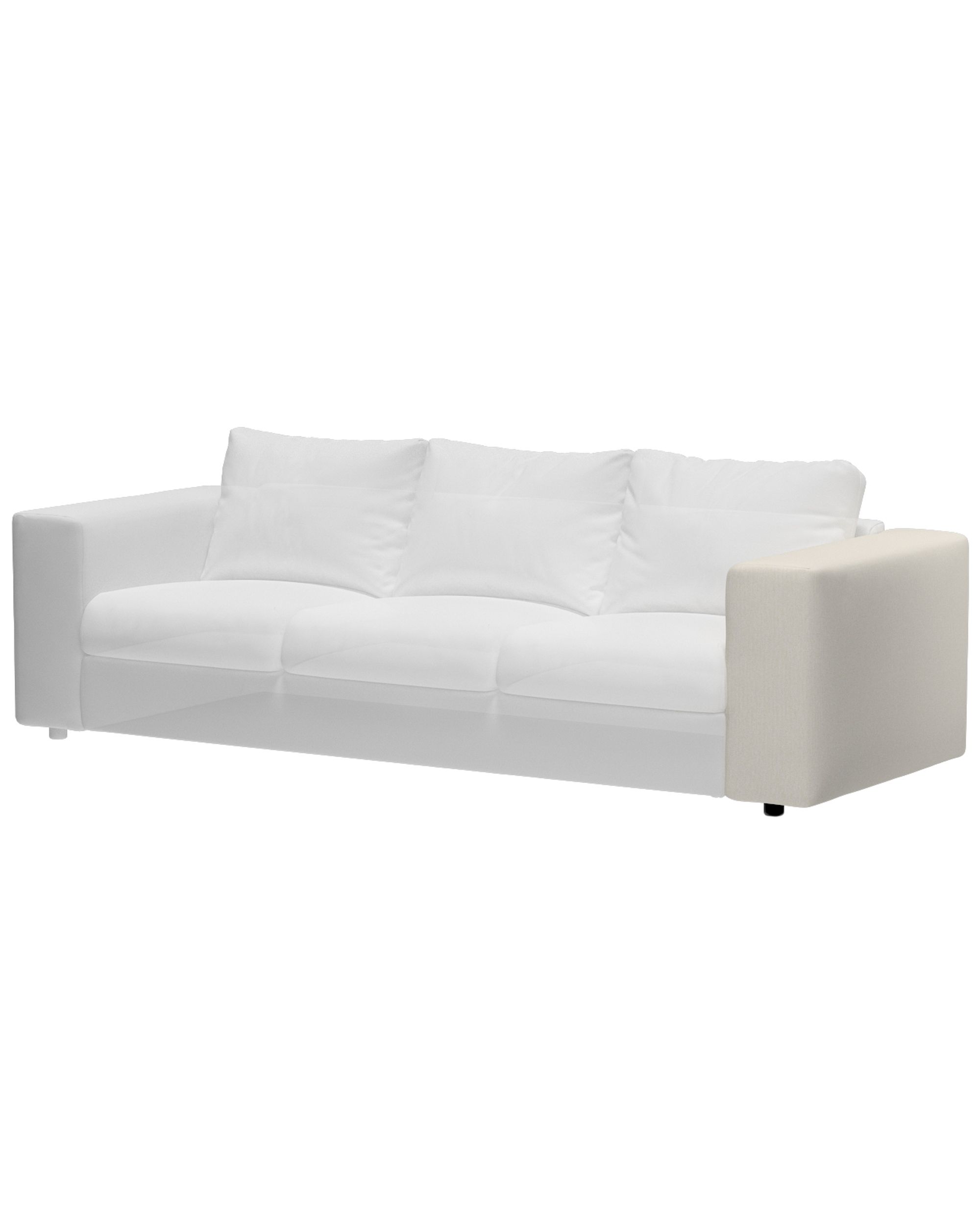 Cover for wide armrest Vimle product colour grey fabric structured