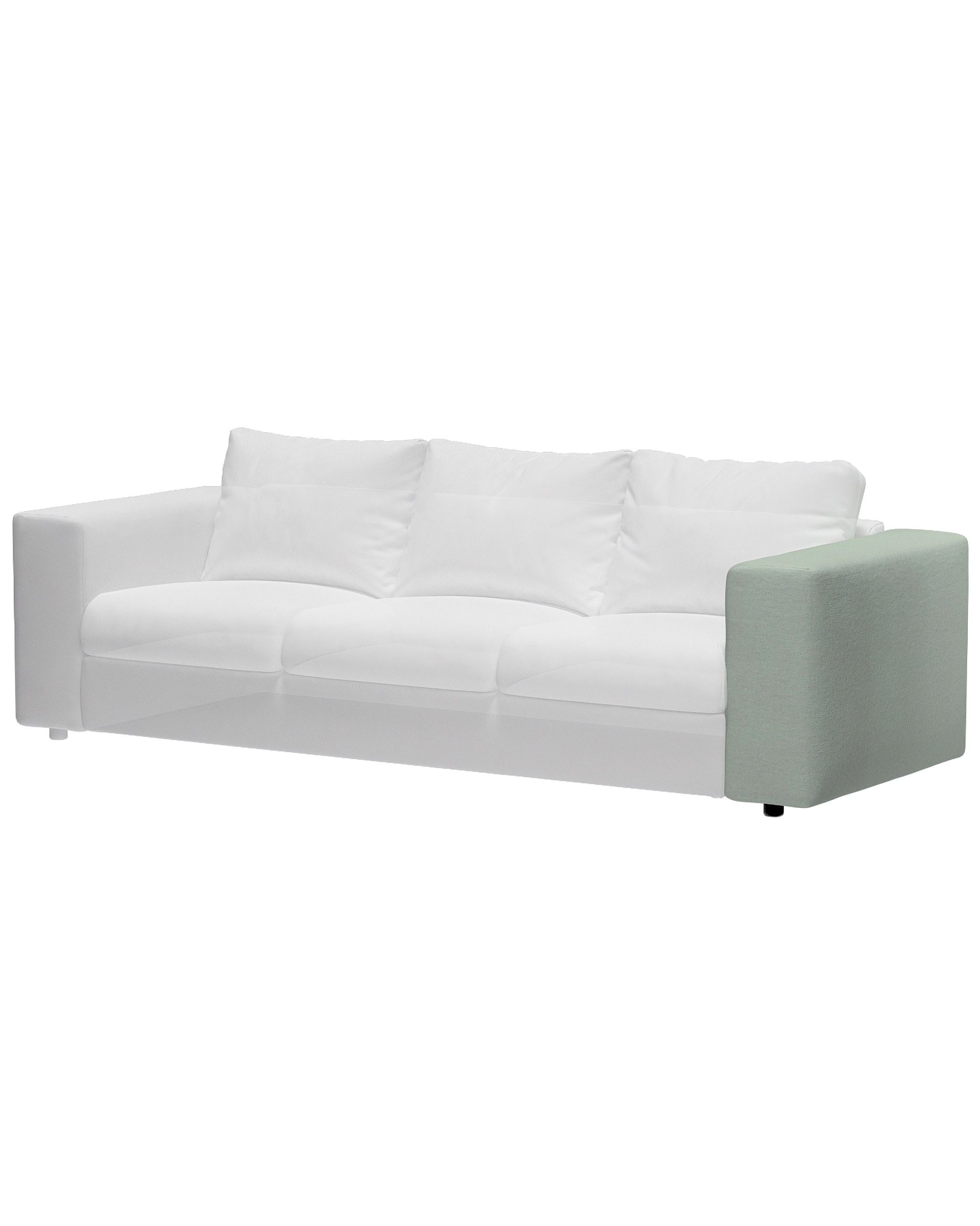 Cover for wide armrest Vimle product colour green fabric structured