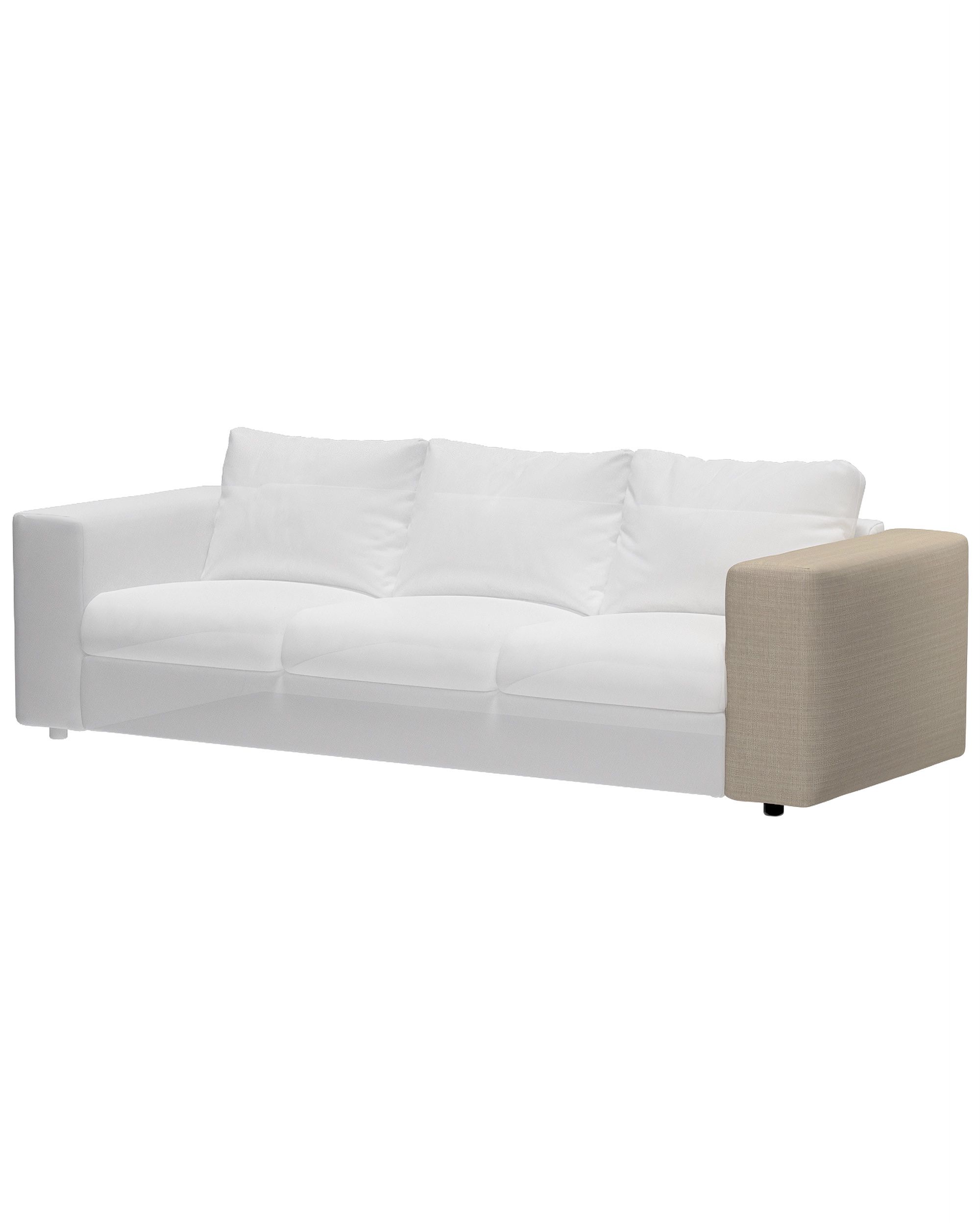 Cover for wide armrest Vimle product colour beige fabric structured
