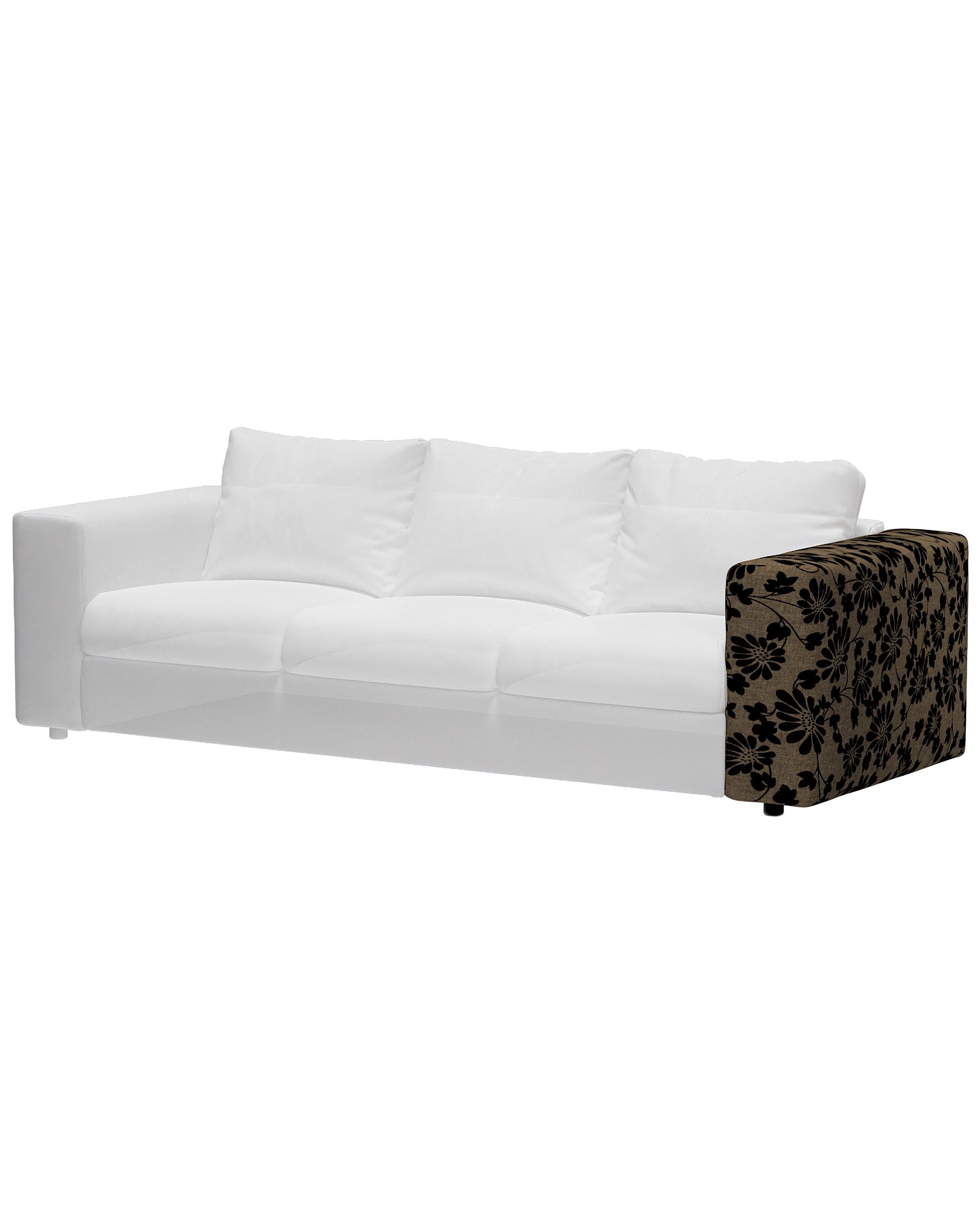 Cover for wide armrest Vimle product colour beige fabric structured, patterned