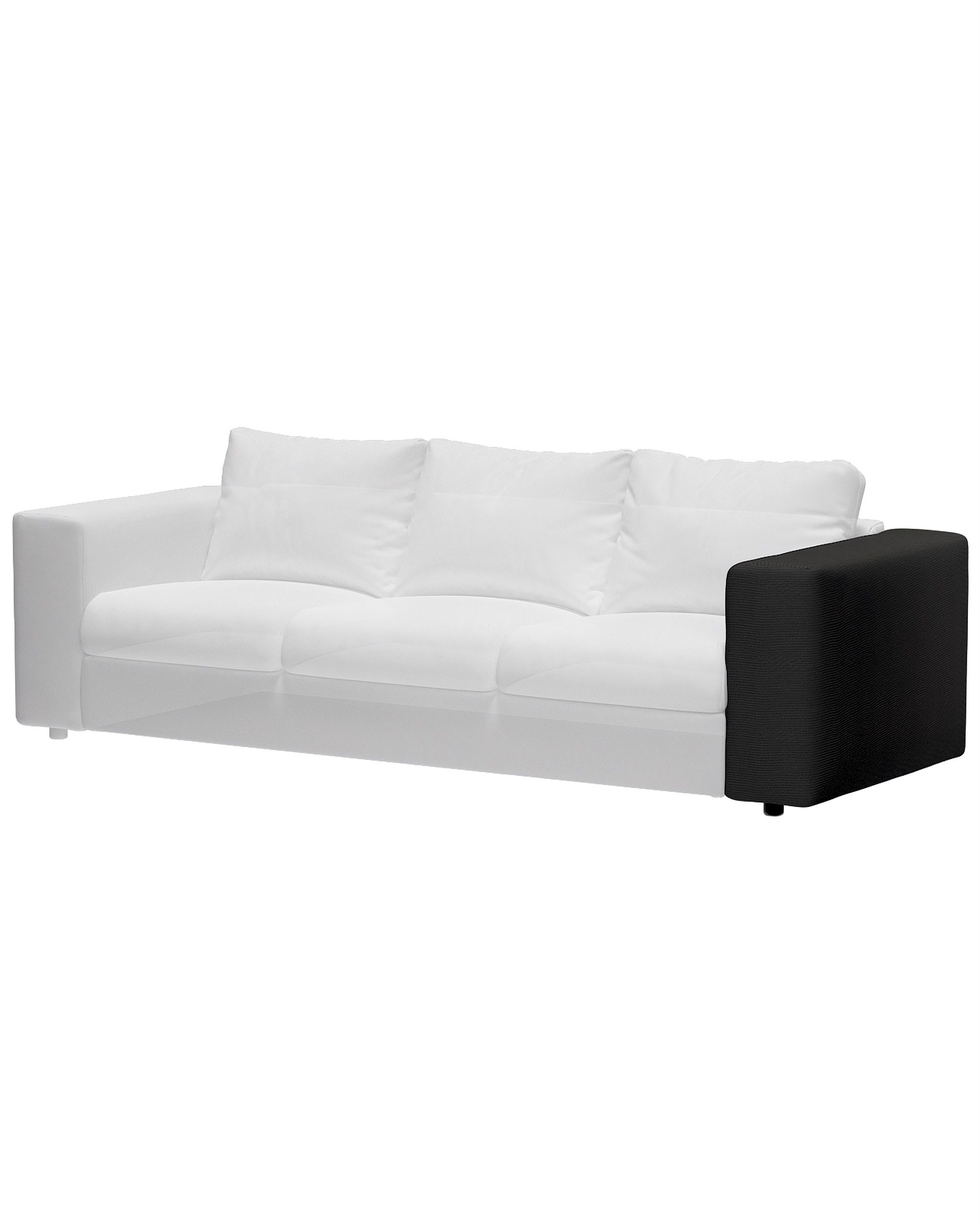 Cover for wide armrest Vimle product colour black fabric structured