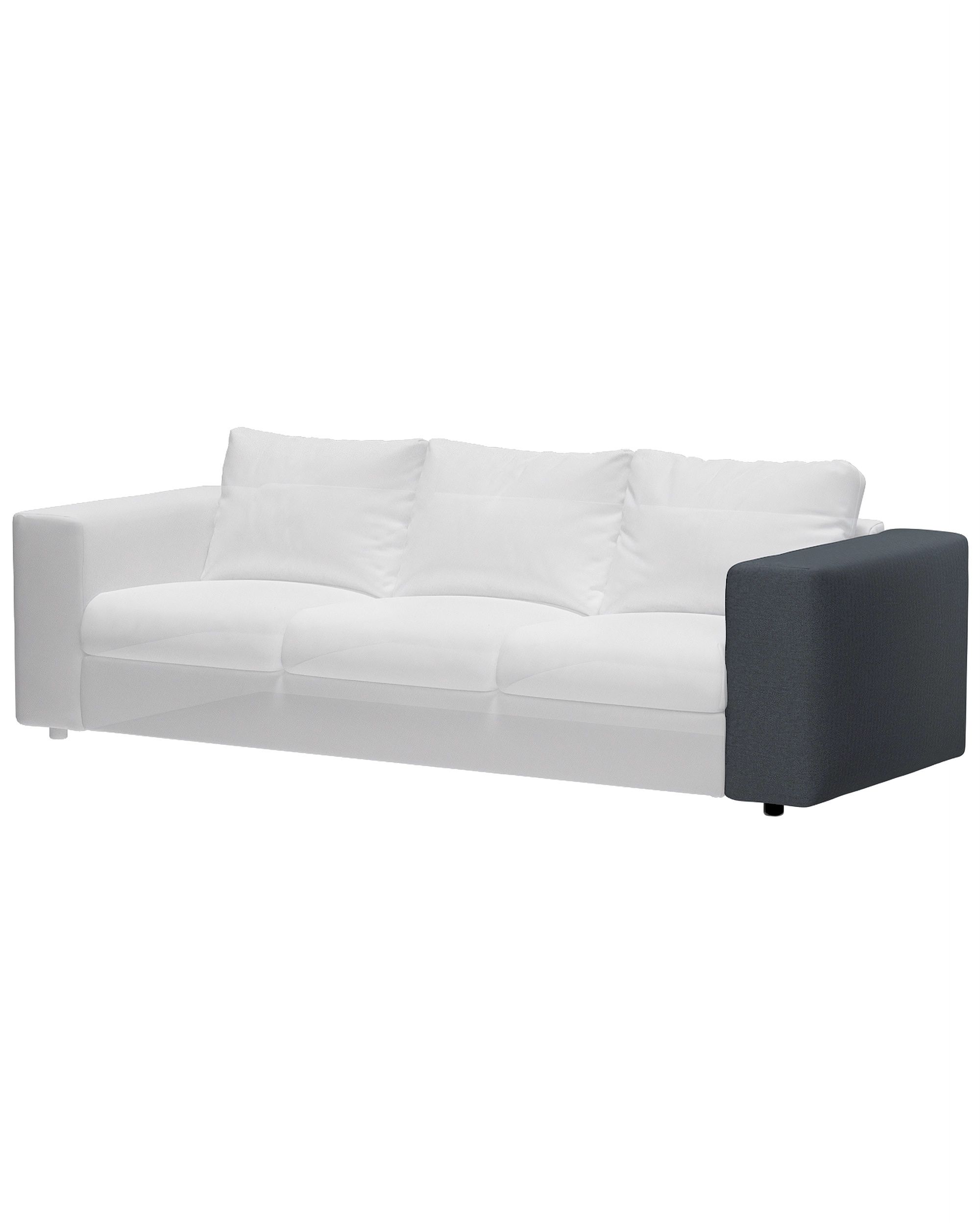 Cover for wide armrest Vimle product colour blue fabric structured