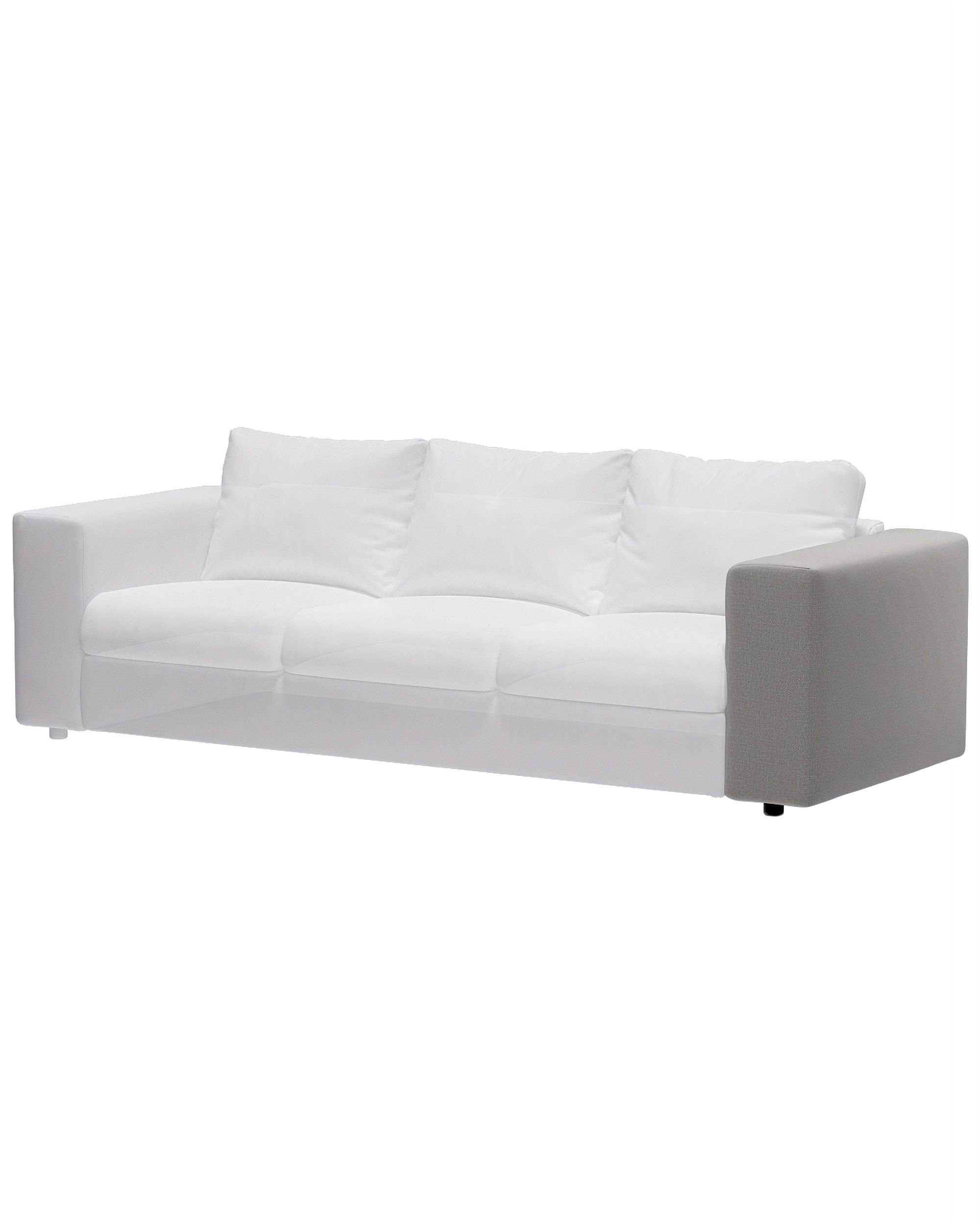 Cover for wide armrest Vimle product colour grey fabric velvet