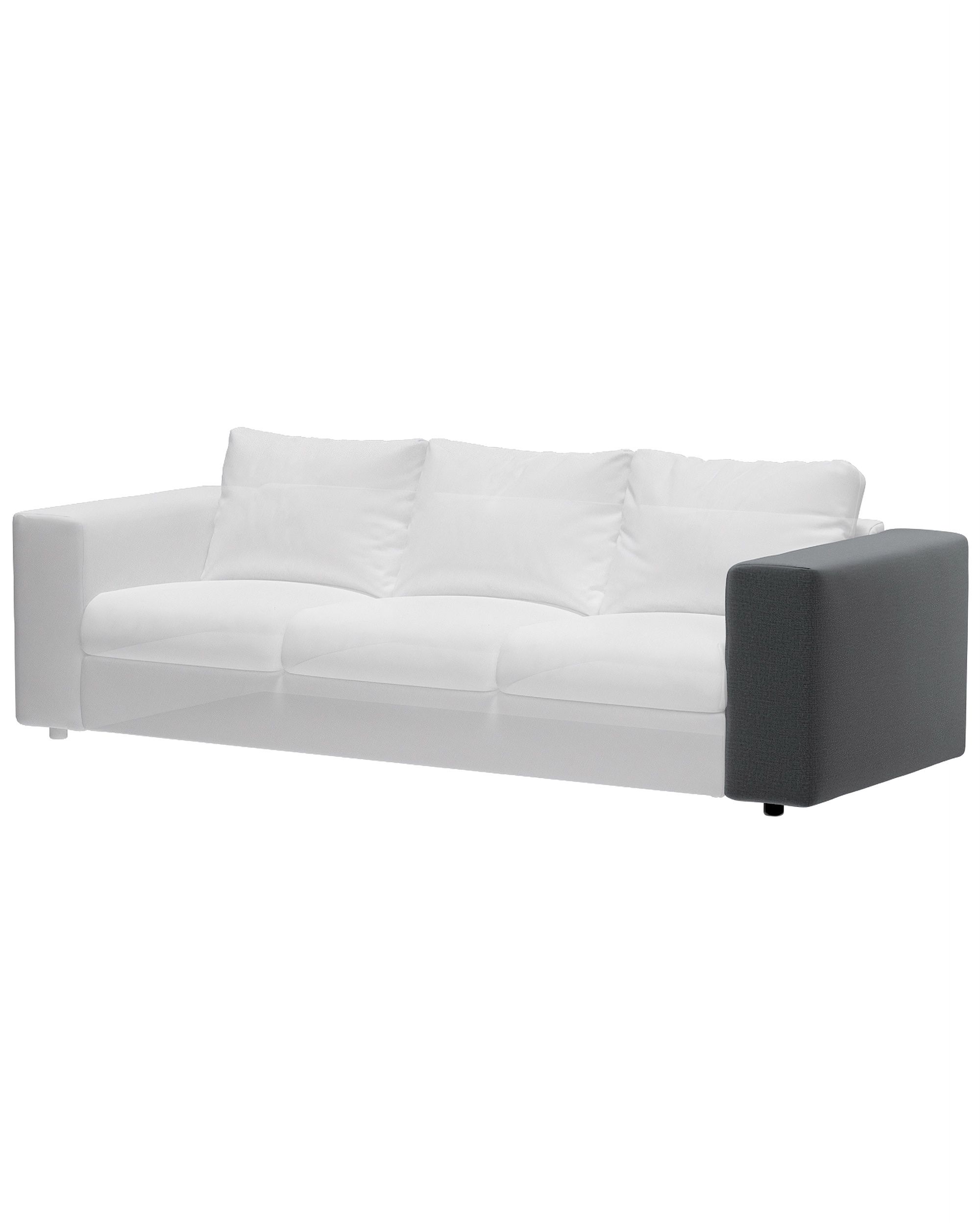 Cover for wide armrest Vimle product colour grey fabric velvet