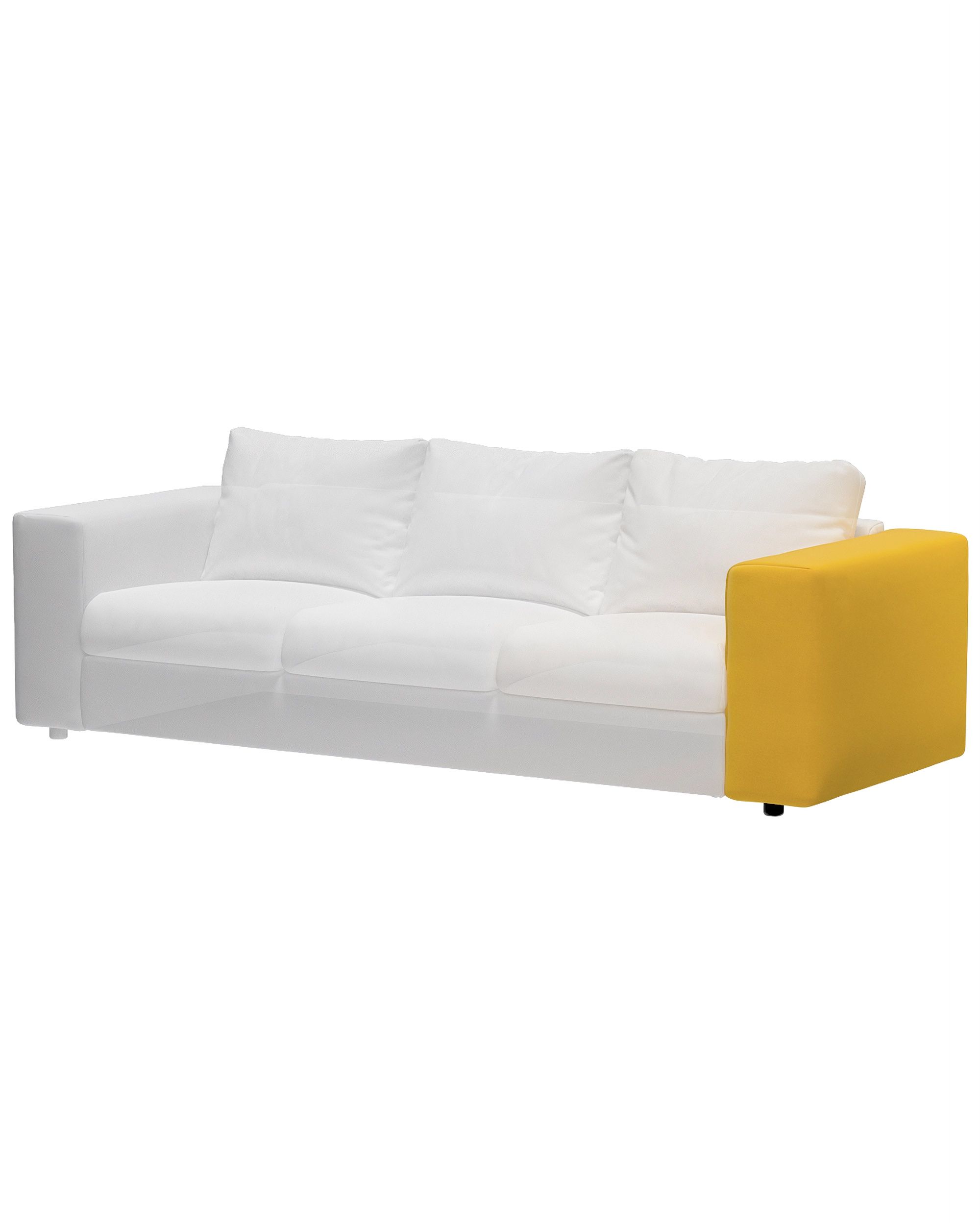 Cover for wide armrest Vimle product colour yellow fabric velvet